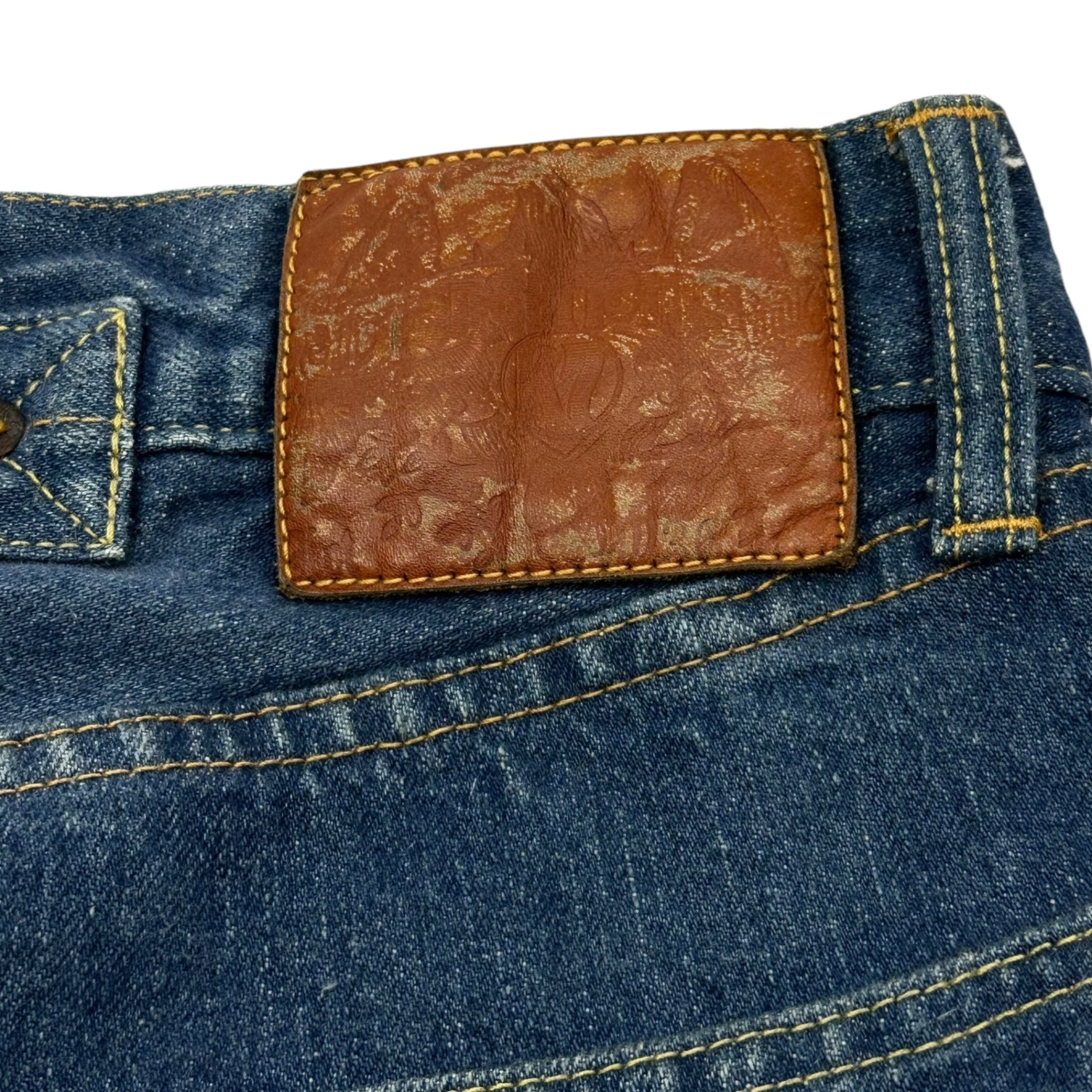 TENDERLOIN(テンダーロイン) Vintage Finish Cinchback Straight Denim Pants ヴィンテージ加工 シンチバック ストレート デニム パンツ 36 ライトインディゴ