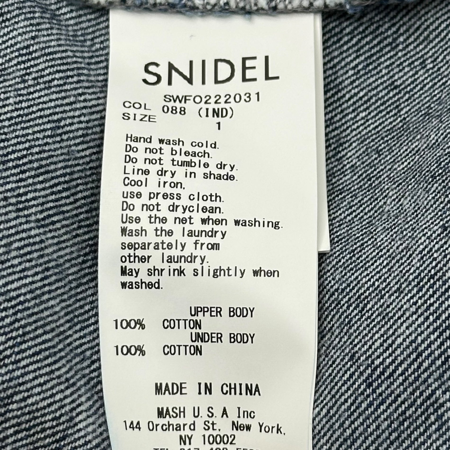 snidel(スナイデル) Over Shirt Docking Mini Dress オーバー シャツ ドッキング ミニ ワンピース - デニム SWFO222031 1(S程度) インディゴ 長袖