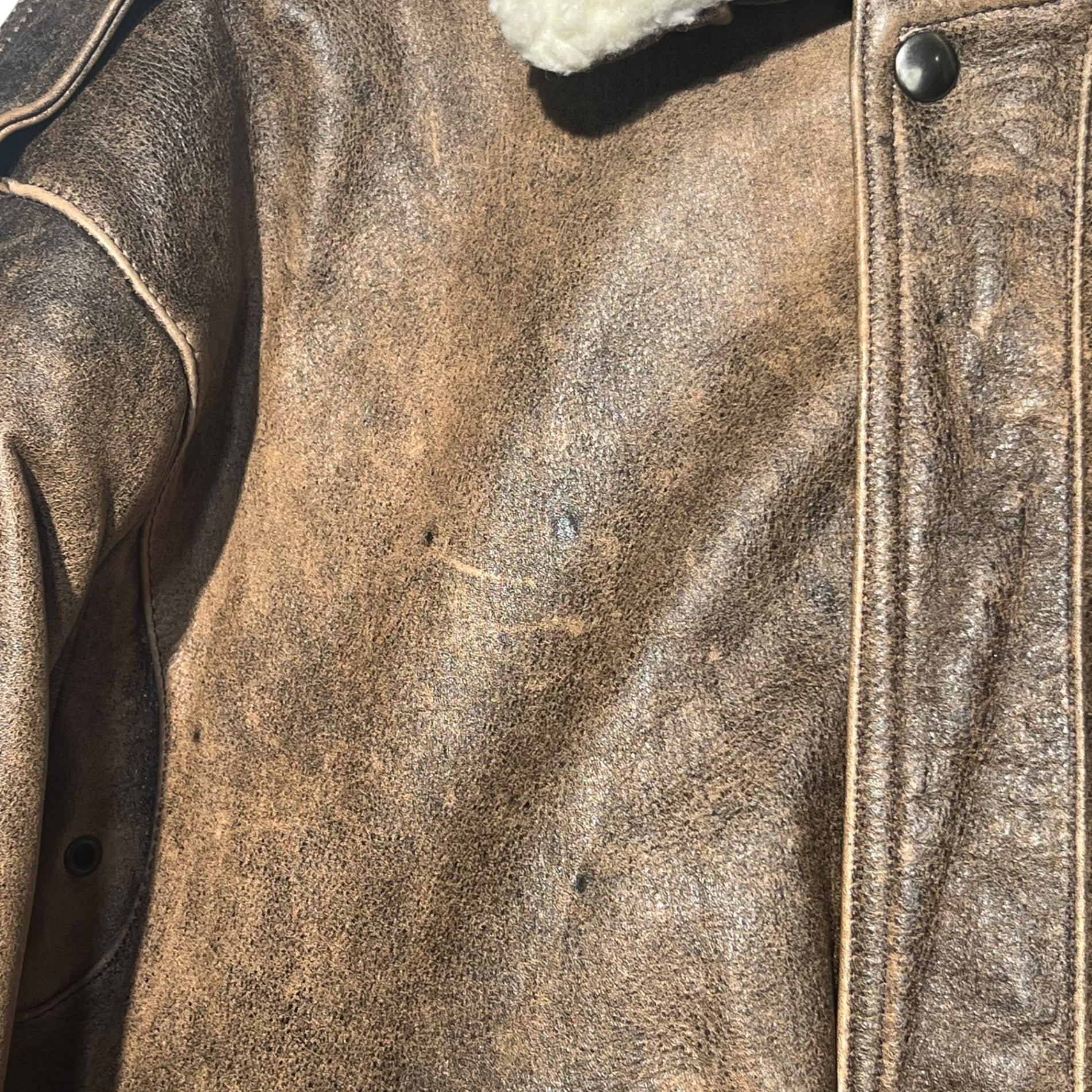 VINTAGE(ヴィンテージ) A-2 flight jacket レザー フライト ジャケット L ブラウン ボア