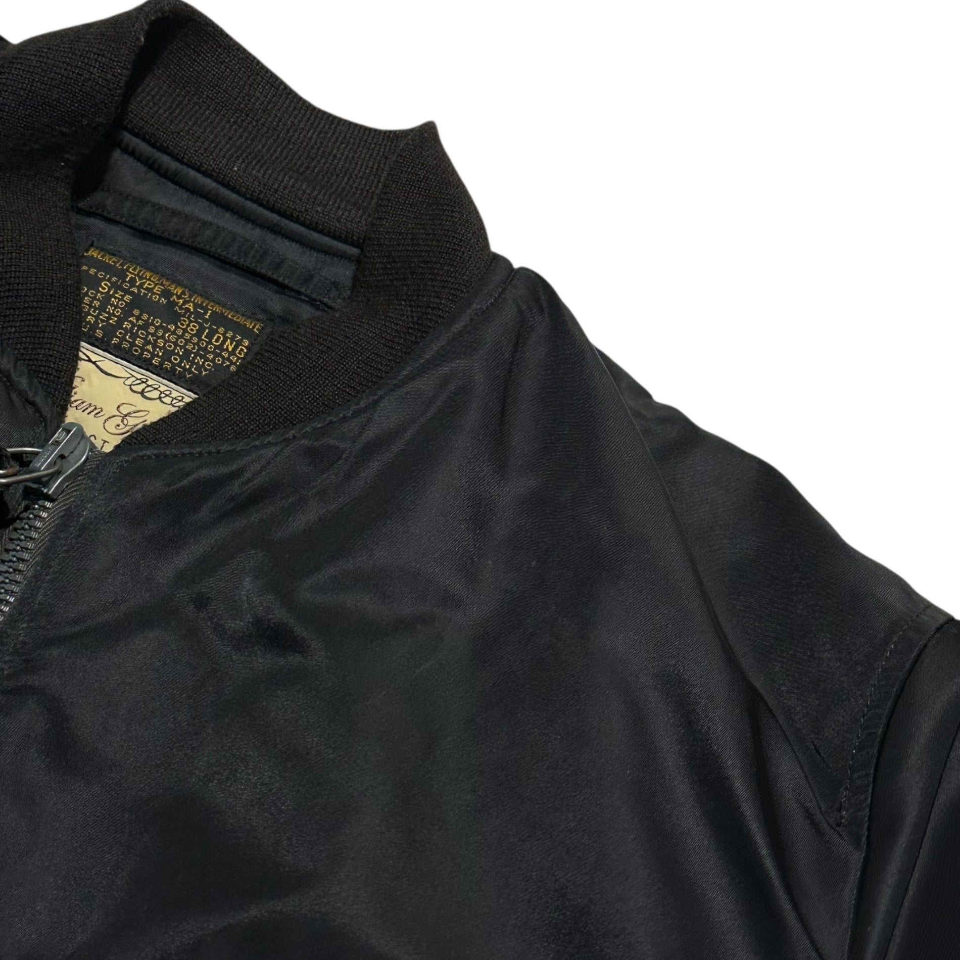 BUZZ RICKSON’S(バズリクソンズ) William Gibson Collection Military Bomber MA-1 Jacket ウィリアムギブソンコレクション ミリタリー ボンバー MA-1 ジャケット 8310-485900-441 38LONG ブラック