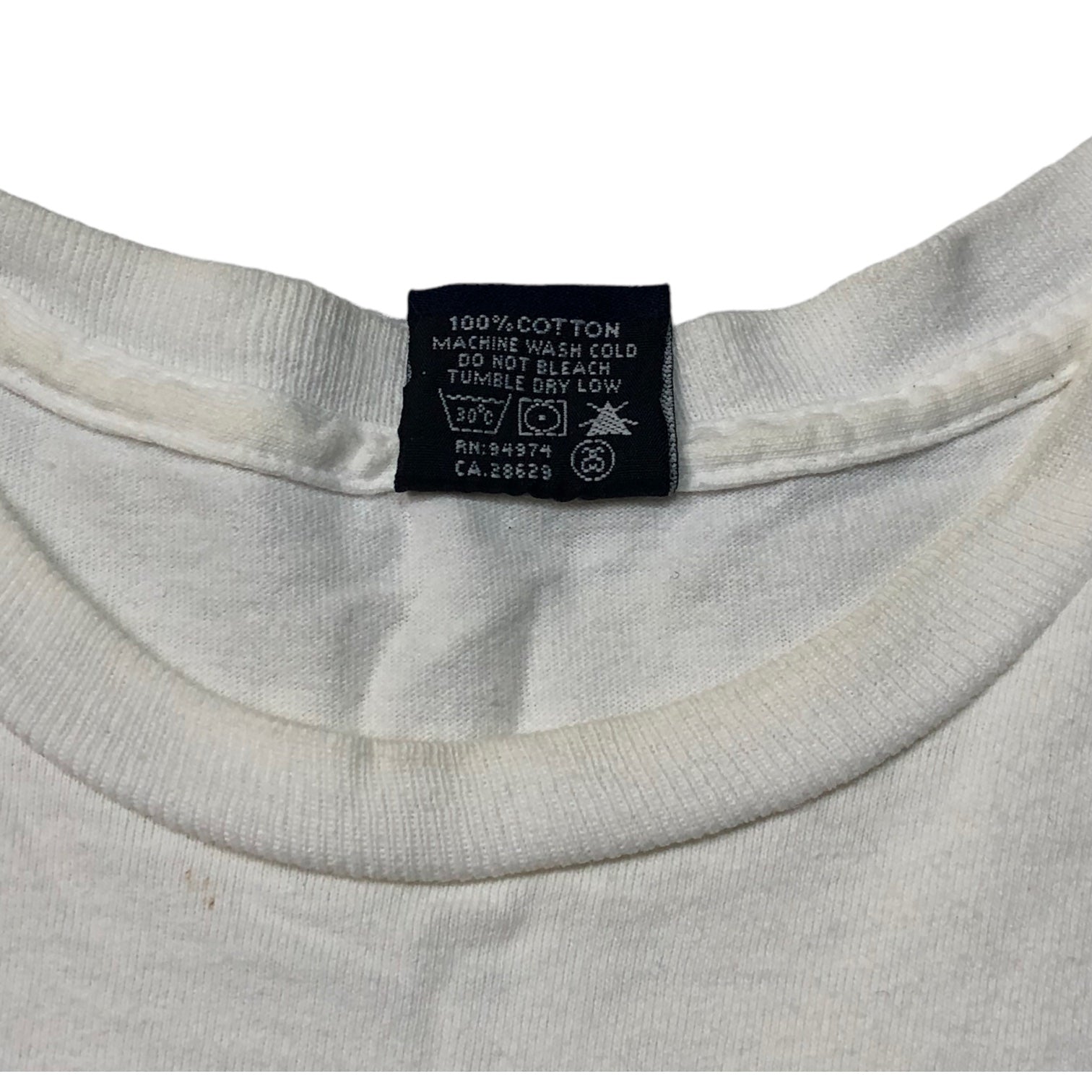 STUSSY(ステューシー) 90's~00's VINTAGE Panther x Lion Logo Tシャツ パンサー ライオン 紺タグ SIZE M ホワイト 90~00年代 バックプリント OLD STUSSY