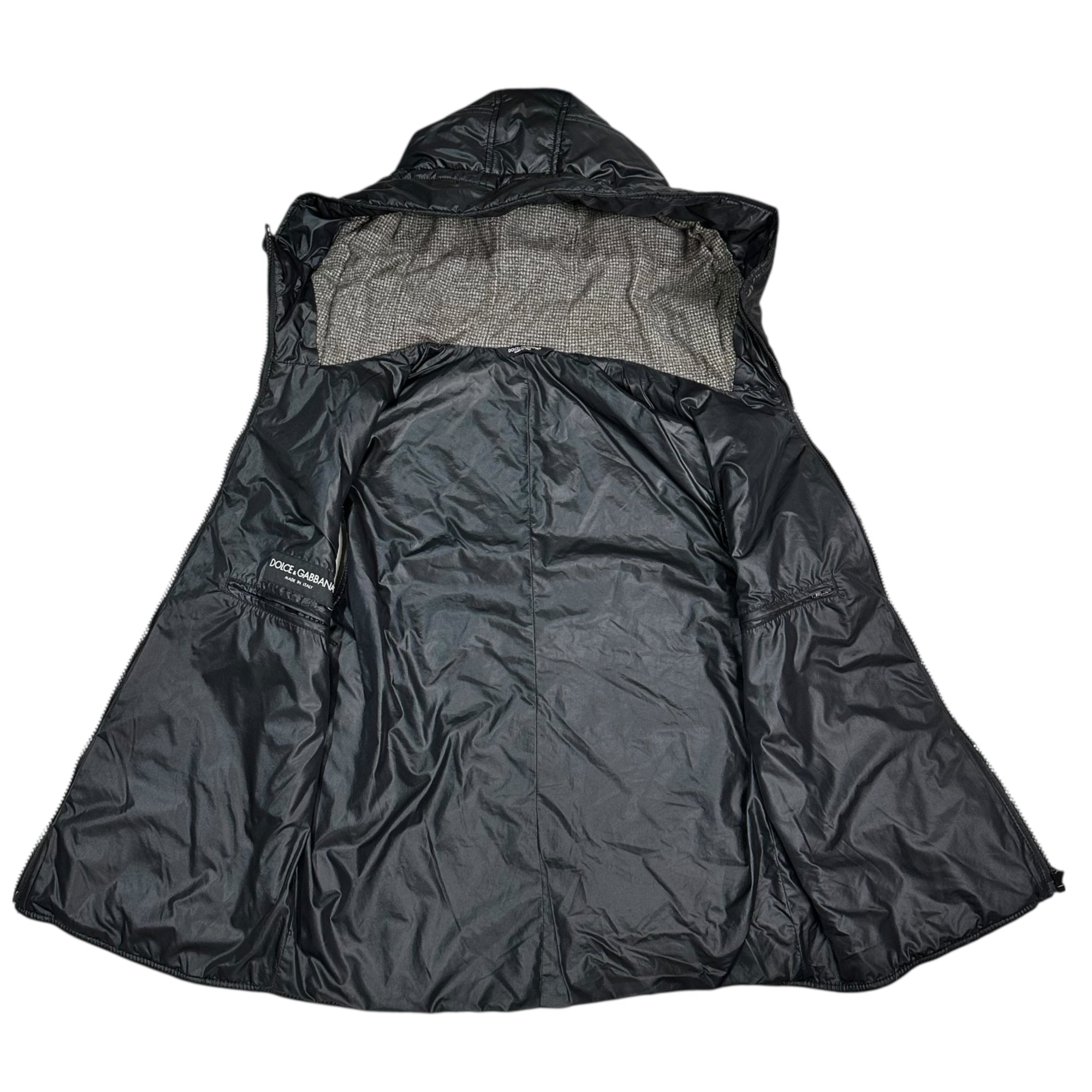 DOLCE&GABBANA(ドルチェ&ガッバーナドルガバ) Hooded Padded Vest フーデッド パテッド ベスト G9R56T 46 ブラック 中綿