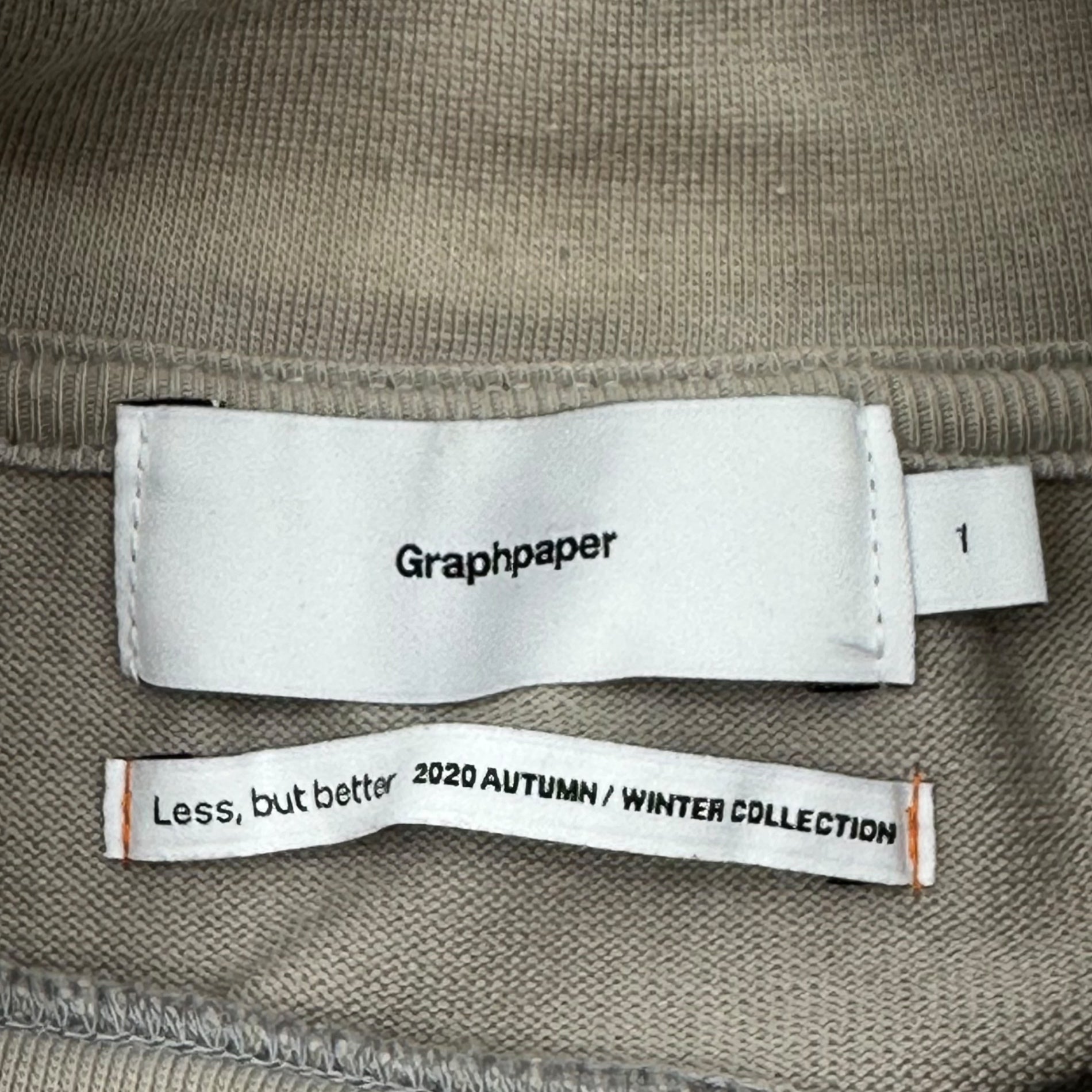 Graphpaper(グラフペーパー) Heavy Weight Mock Neck Hem Rib Tee ヘヴィーウェイト モック ネック 長袖 カットソー GM203-70114 1 グレー