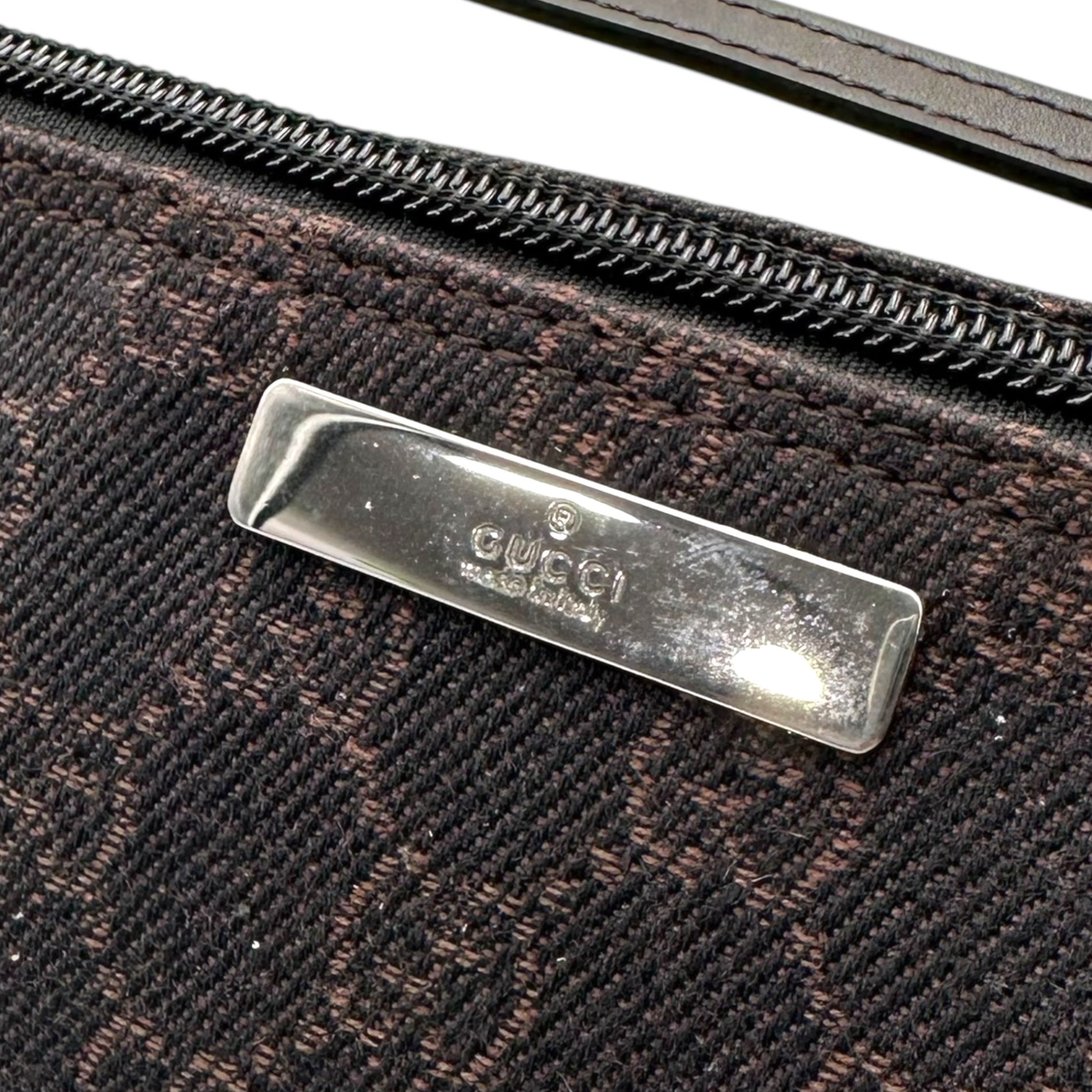 GUCCI(グッチ) GG Canvas Accessory Pouch Mini Handbag GG キャンバス アクセサリー ポーチ ミニ ハンドバッグ 07198 2123 ブラック×ブラウン