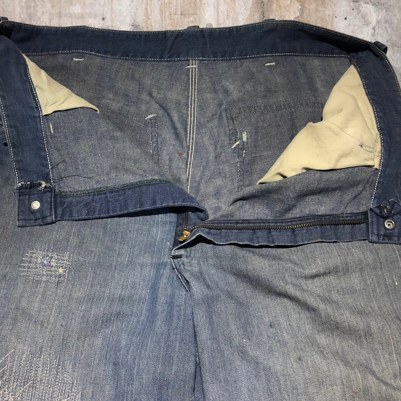 SEARS(シアーズ) 70'sデニムペインターパンツ 表記なし(Lサイズ程度) ブルー SCOVILL ZIP
