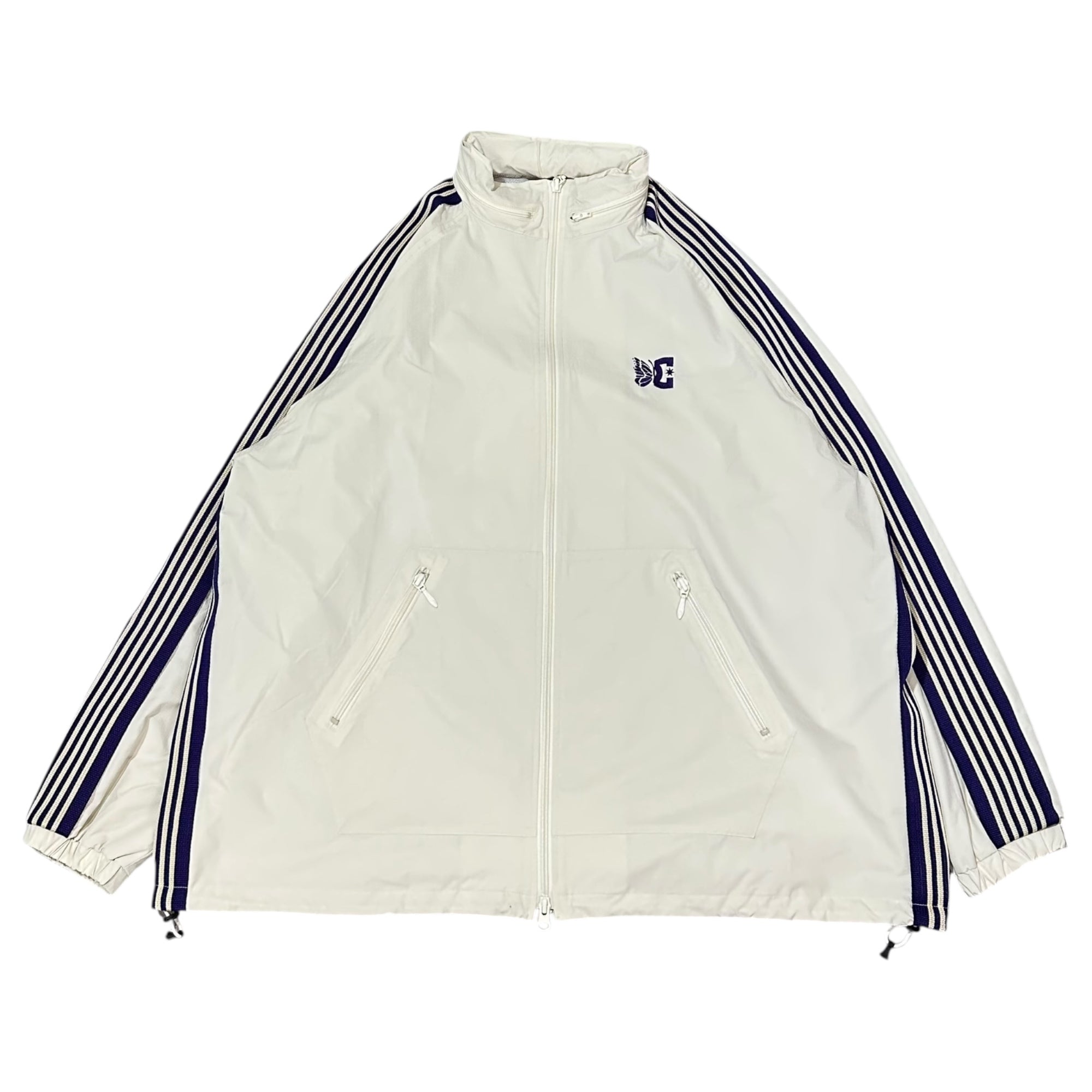 NEEDLES×DC SHOES(ニードルズ×ディーシー) Jog Jacket - Poly Ripstop ナイロン トラック ジャケット MR605 M ホワイト×パープル ジャージ