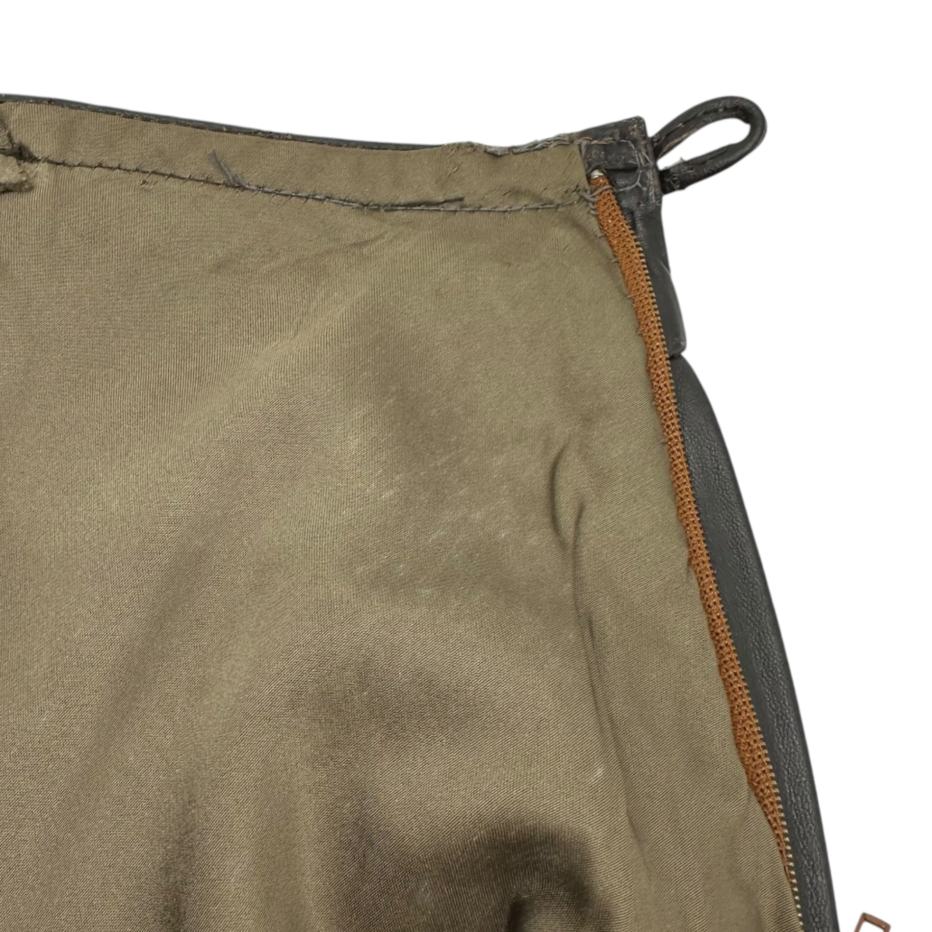 Euro vintage(ヨーロッパヴィンテージ) 80's~ snake&goat leather skirt フレアなレザースカート M~L程度 ブラウン