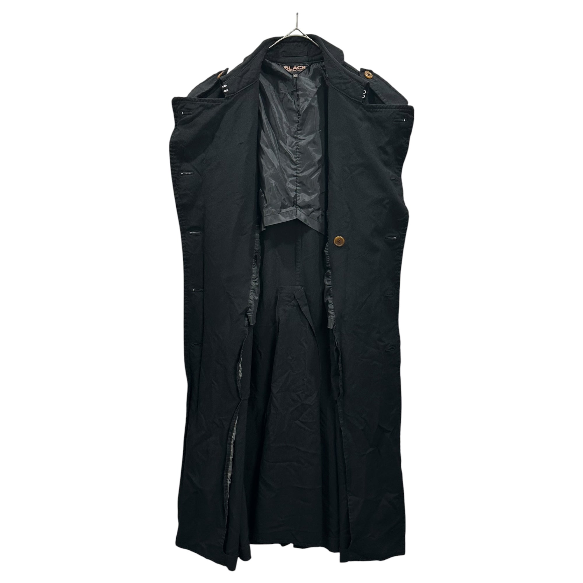 BLACK COMME des GARCONS(ブラックコムデギャルソン) 2021AW Polyester Sleeveless Trench Coat ポリエステル スリーブレス トレンチ コート 1H-J020 XS ブラック AD2021