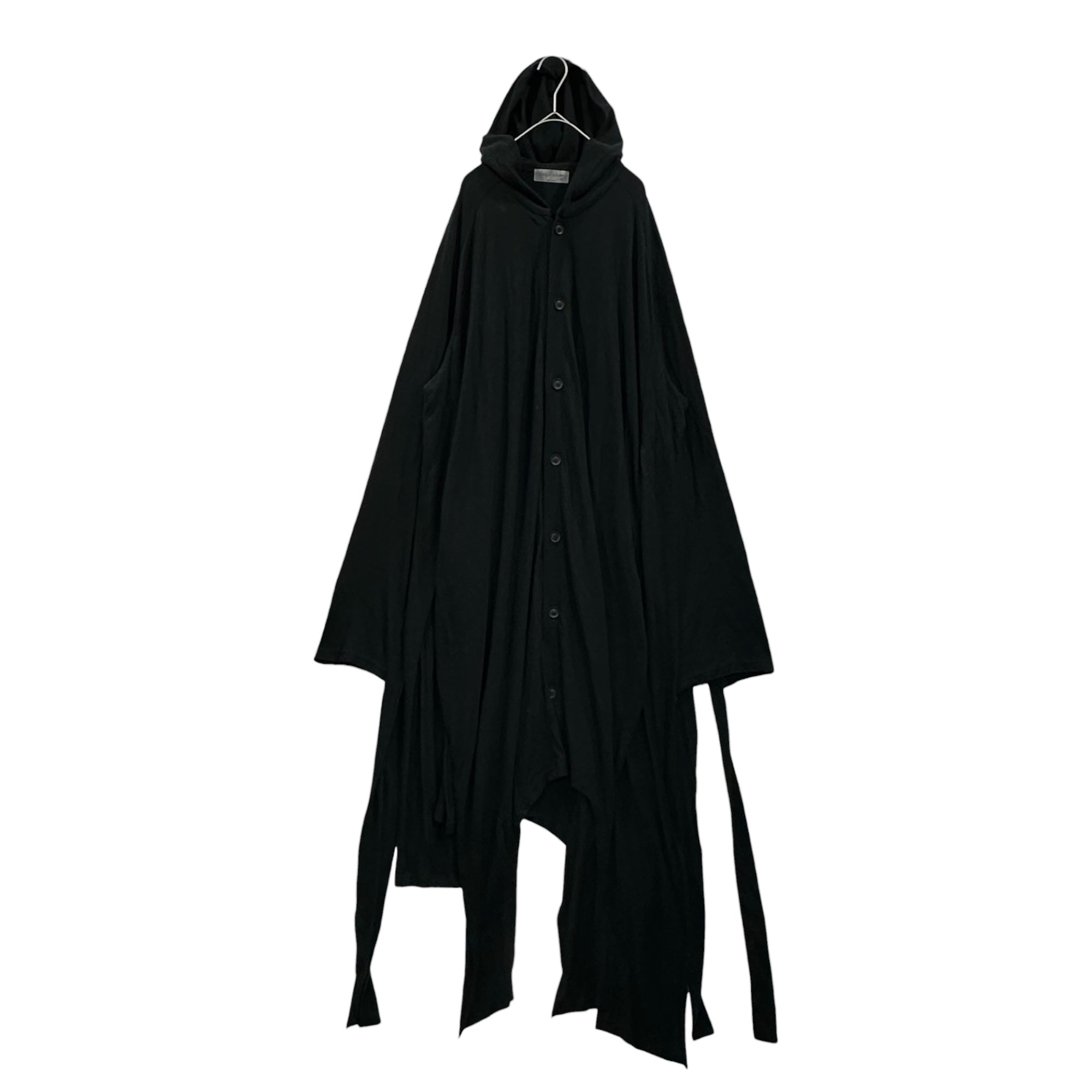 YOHJI YAMAMOTO POUR HOMME(ヨウジヤマモトプールオム) 24SS TIED UP RAGLAN HOOD CARDIGAN リボン ラグラン フード カーディガン HS-T75-382 3(L程度) ブラック