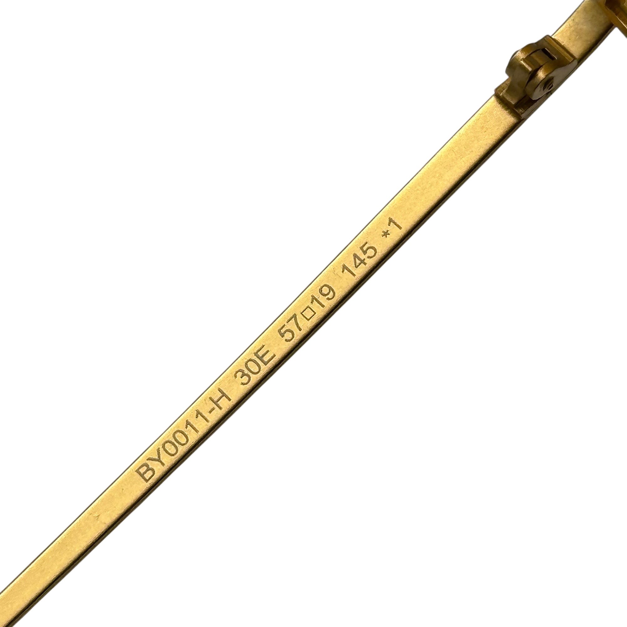 BALLY(バリー) Gold Hexagonal Full rim Sunglasses ヘキサゴナル フルリム サングラス ダブルブリッジ BY0011-H 57□19-145 ゴールド×ブラウン 眼鏡 メガネ