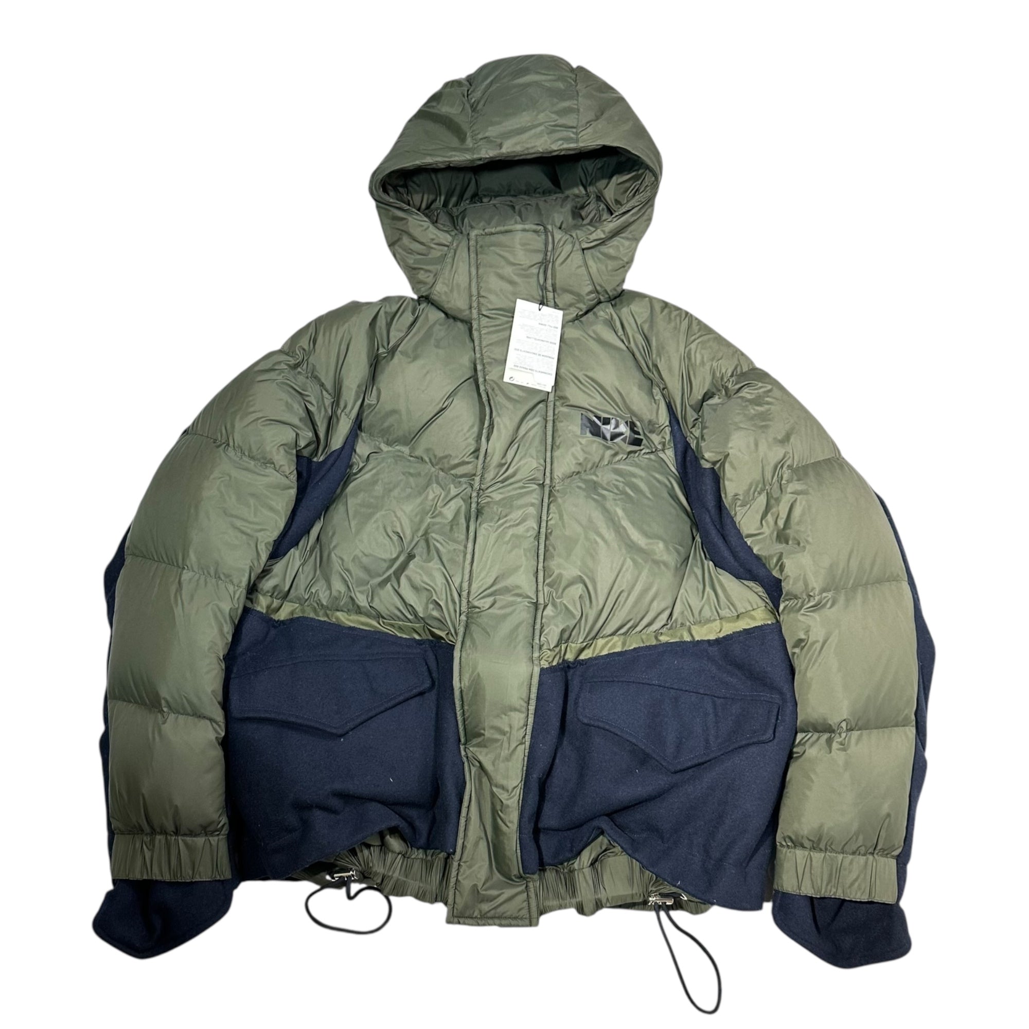 sacai×NIKE(サカイ×ナイキ) NRG PARKA DOWN JACKET エヌアールジー パーカー コラボ ダウン ジャケット CT3269-355 M カーキ×ネイビー