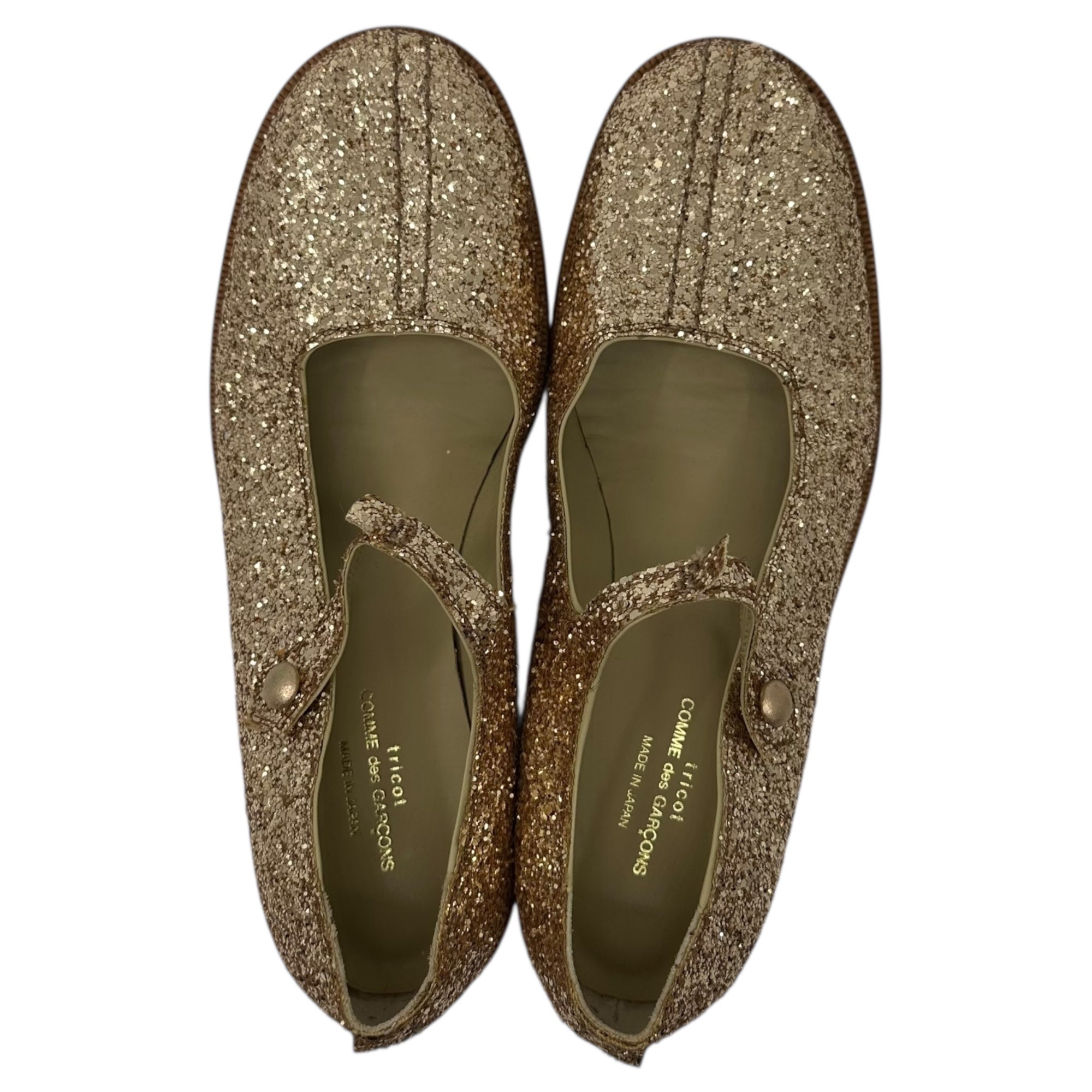 tricot COMME des GARCONS(トリココムデギャルソン) Glitter Mary Jane グリッター メリージェーン TB-K103 24.5cm ゴールド バレー シューズ パンプス ラメ
