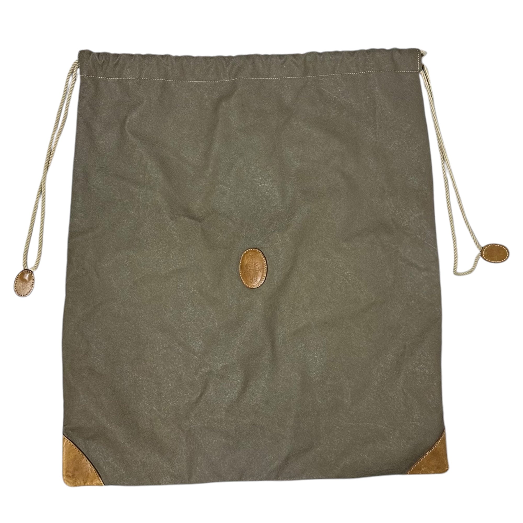 C.P.COMPANY(シーピーカンパニー) 90's~00's Drawstring bag 巾着 バッグ カーキ レザー ナップサック