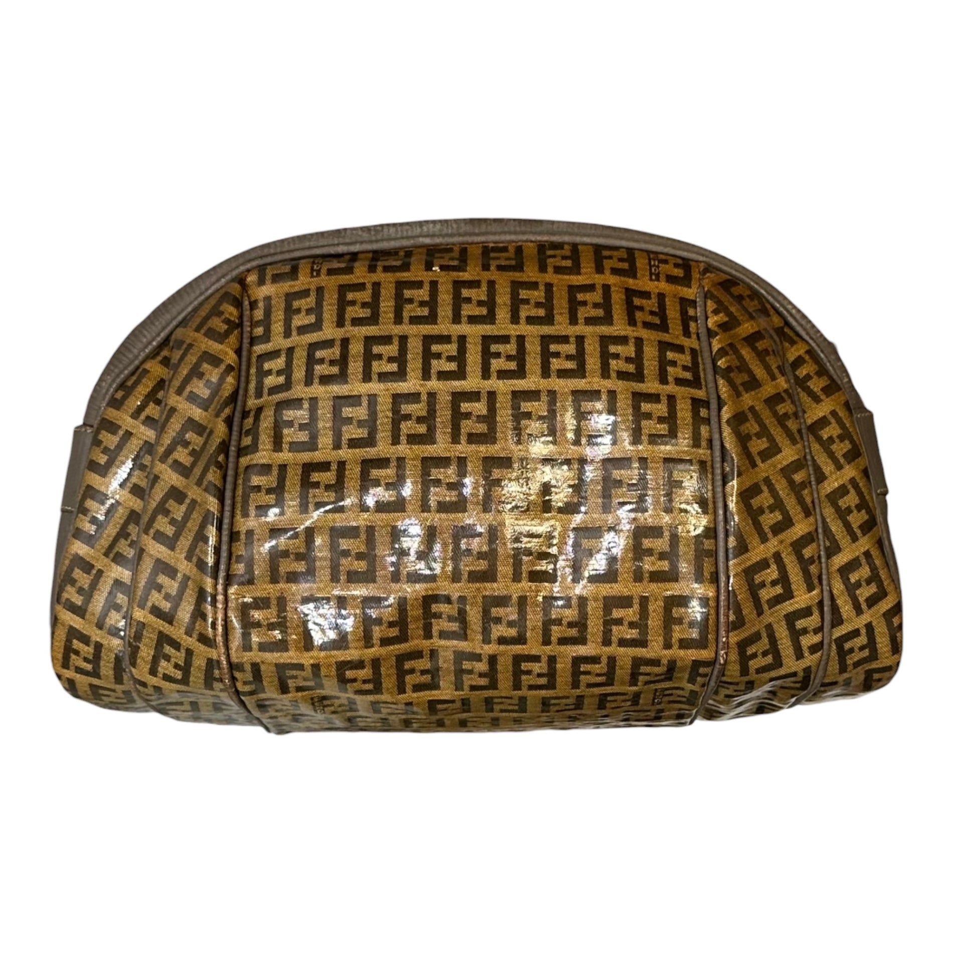 FENDI(フェンディ) Zucchino PVC Shoulder Bag ズッキーノ柄 PVC ショルダー バッグ ブラウン ヴィンテージ OLD ズッカ