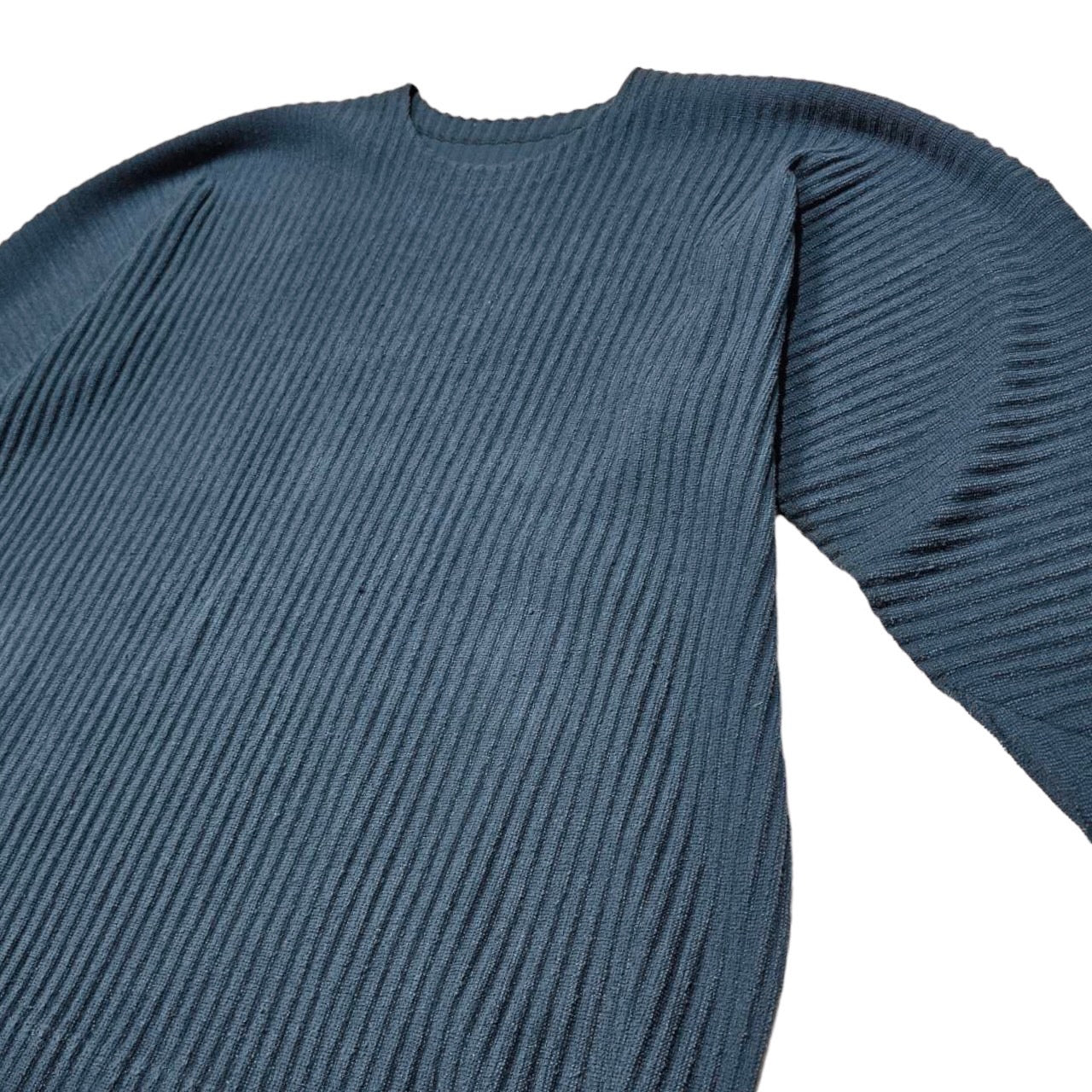 HOMME PLISSE ISSEY MIYAKE(オムプリッセイッセイミヤケ) 21SS Cotton poly pleated pullover/コットンポリプリーツプルオーバー HP21JK151 SIZE 2(M) ネイビー