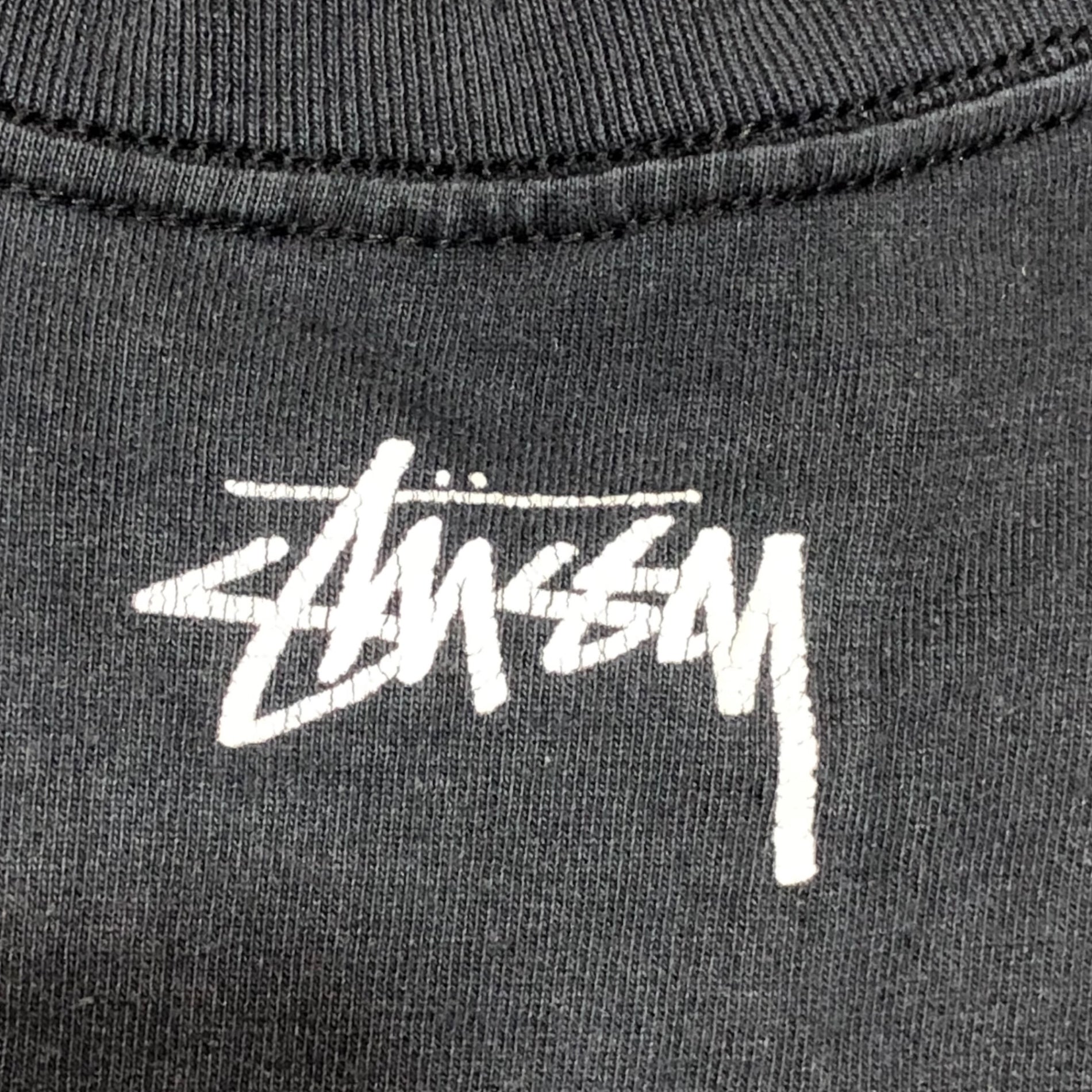 STUSSY(ステューシー) 90's~00's VINTAGE BIKER SKULL Tシャツ バイカー スカル ドクロ 紺タグ M ブラック 90~00年代 BUILT FOR THE LONG HAUL OLD STUSSY