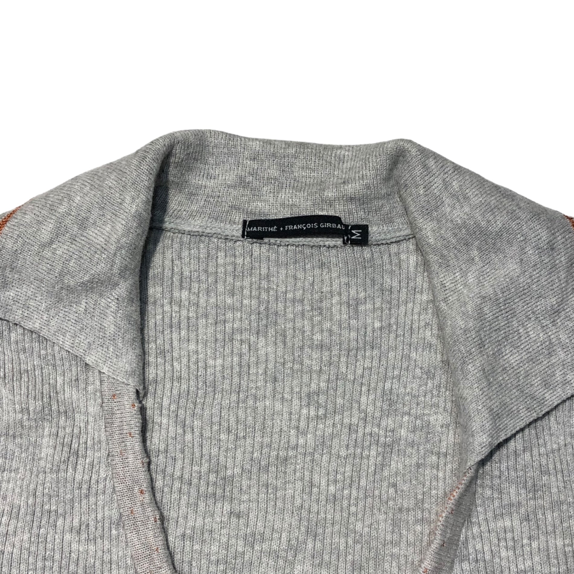 MARITHE FRANCOIS GIRBAUD(マリテフランソワジルボー) 00's S/S ribbed short dress リブ ショート ワンピース 半袖 ミニ丈 フレア F5-8123 M グレー Y2K