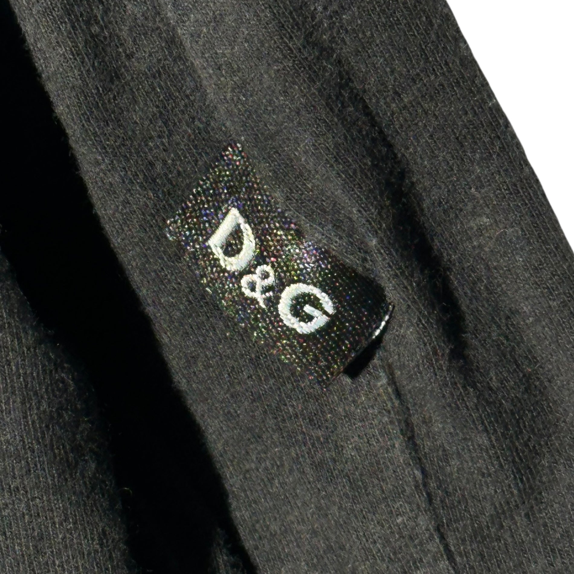 D&G(ディー&ジードルガバドルチェ&ガッバーナ) Logo Stretch Long Sleeve Cut and Sewn ロゴ ストレッチ 長袖 カットソー L ブラック 国内代理店タグ無