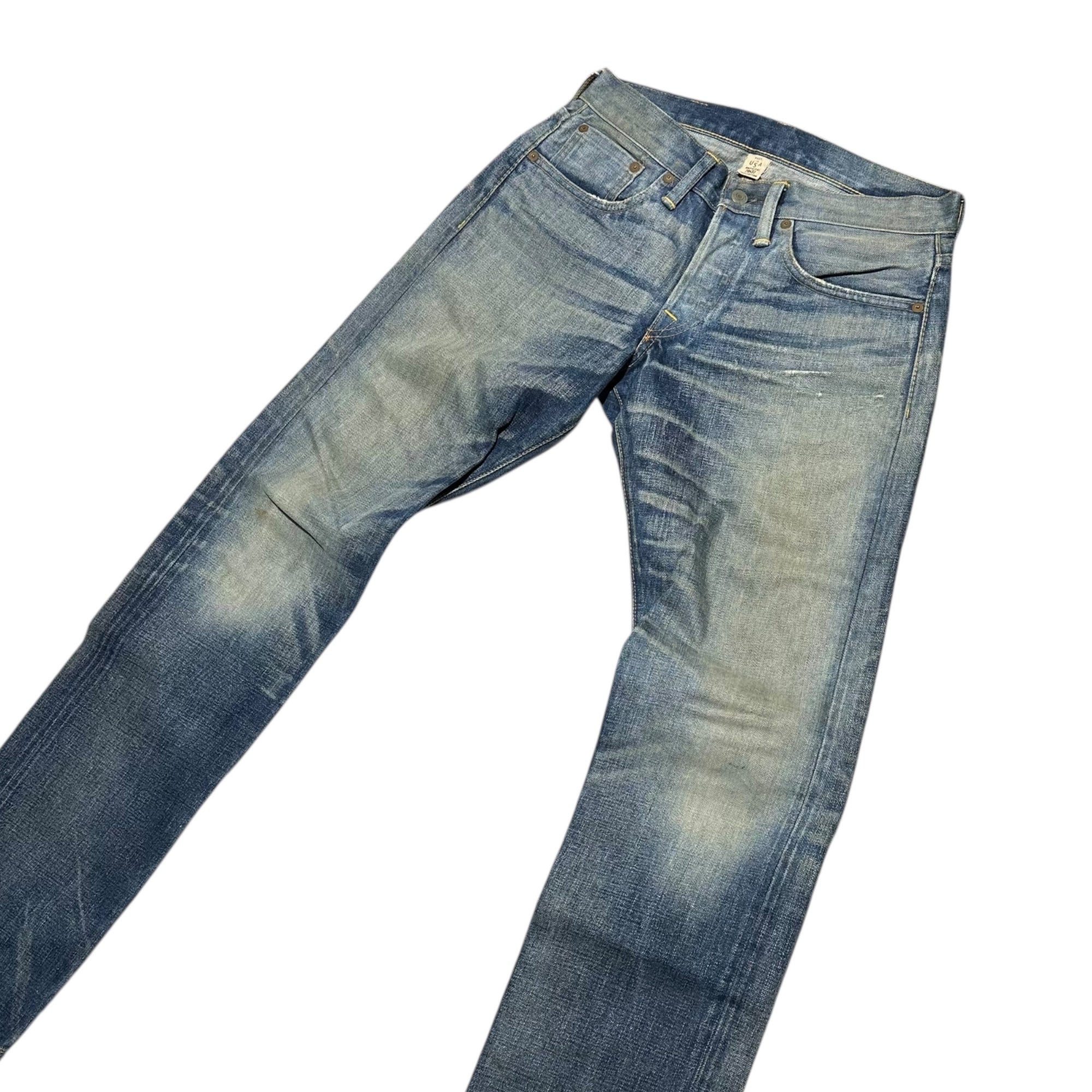 RRL(ダブルアールエル) LOW STRAIGHT JEANS ”SPRING CREEK 2” ロー ストレート ジーンズ W28 L32 インディゴ ヴィンテージ加工 デニム パンツ