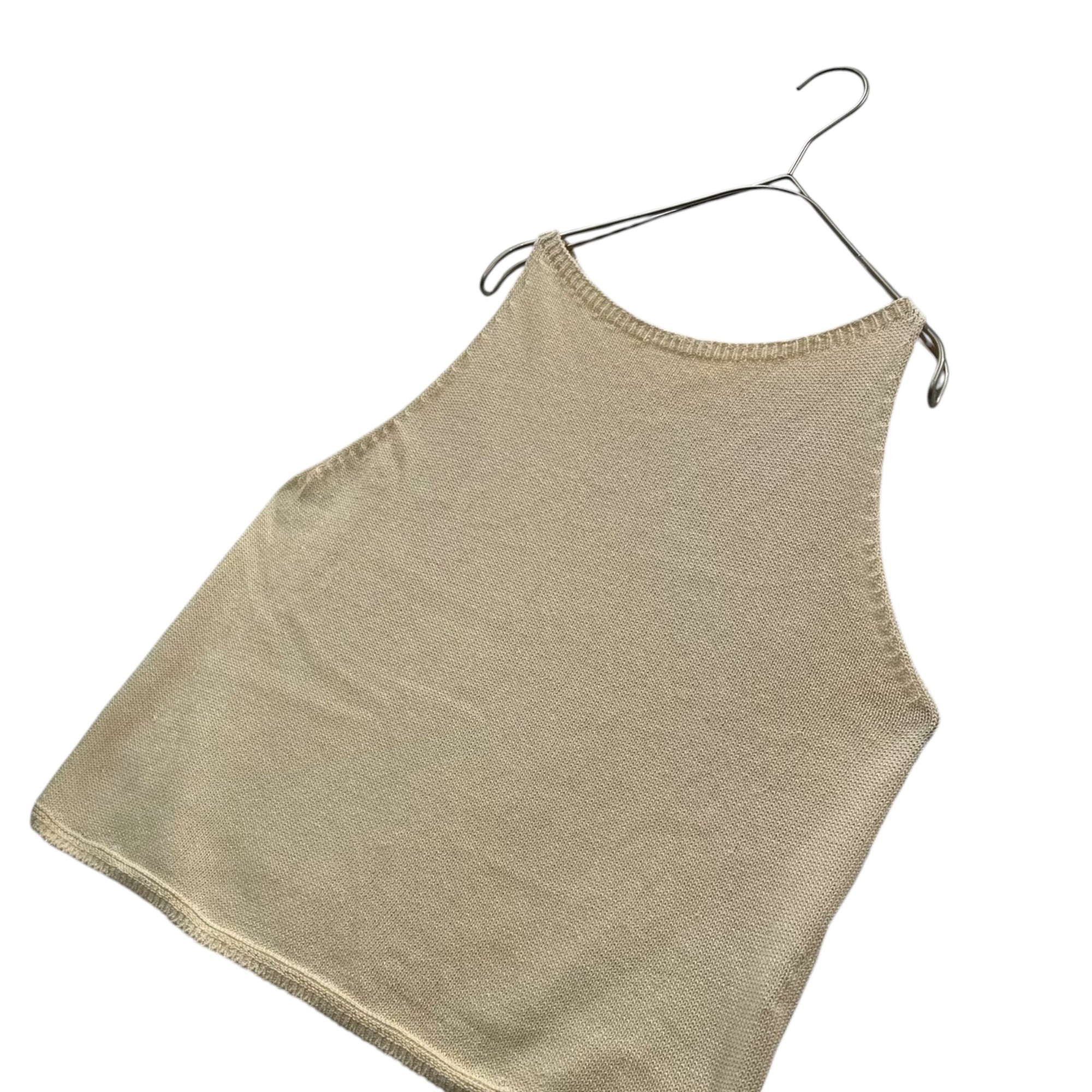 Atelier Andante(アトリエアンダンテ) Linen knit sleeveless top リネン ニット ノースリーブ トップ FREE アイボリー ベスト