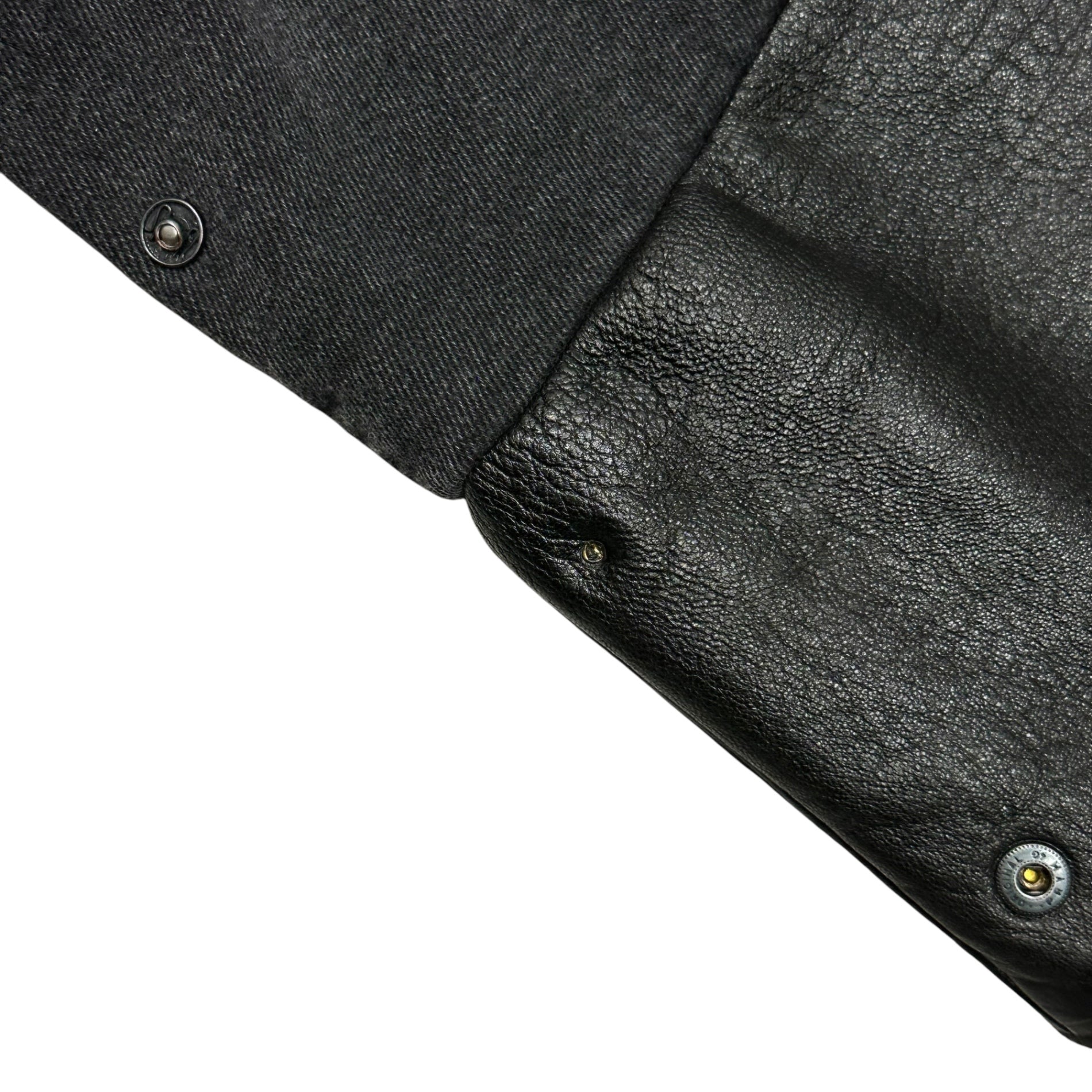 P.L.N.(ピーエルエヌ) Super Long Leather Panel Pants スーパー ロング レザー 切替 パンツ M ブラック