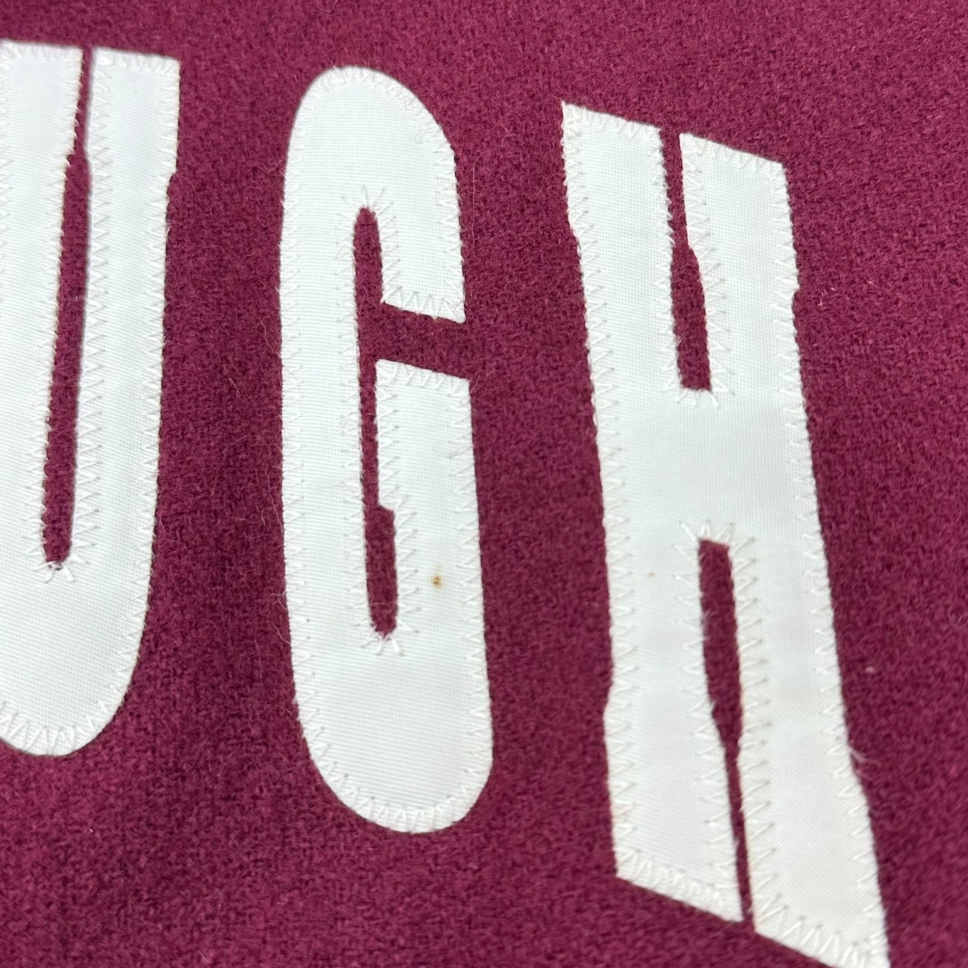 GOODENOUGH(グッドイナフ) 90's Logo Patch High-Neck Wool Sweatshirt ロゴ ワッペン ハイネック ウール スウェット M ボルドー 90年代 ヴィンテージ 初期