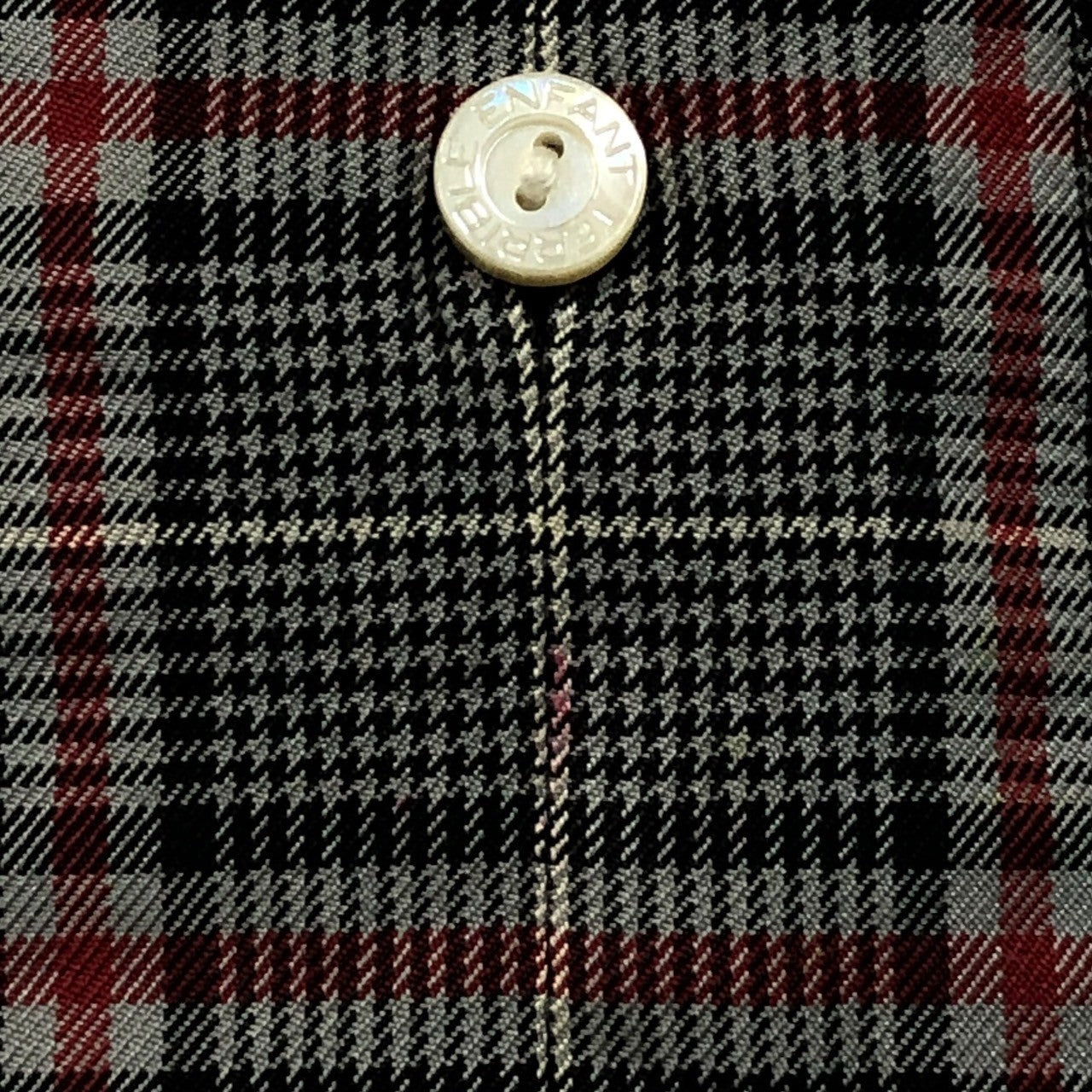 NUMBER (N)INE(ナンバーナイン) 90's 初期タグ チェックシャツ CHECK SHIRT 2(S~M程度) グレー×レッド 開襟 オープンカラー