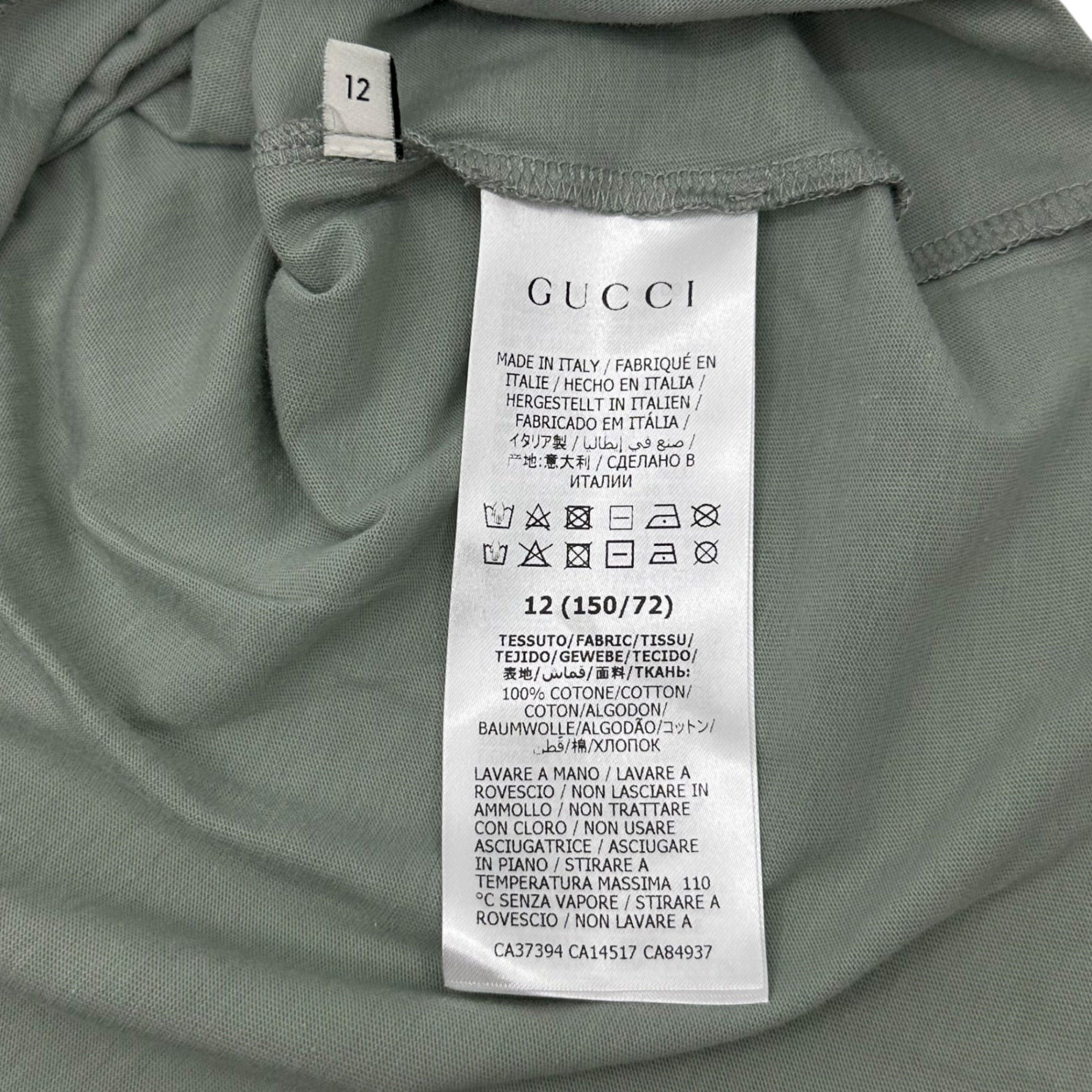 GUCCI(グッチ) Guccheese Monster Print T-Shirt in ミーヤキャット ネズミ プリント Tシャツ 575094 kids12(レディースXS程度) ミント