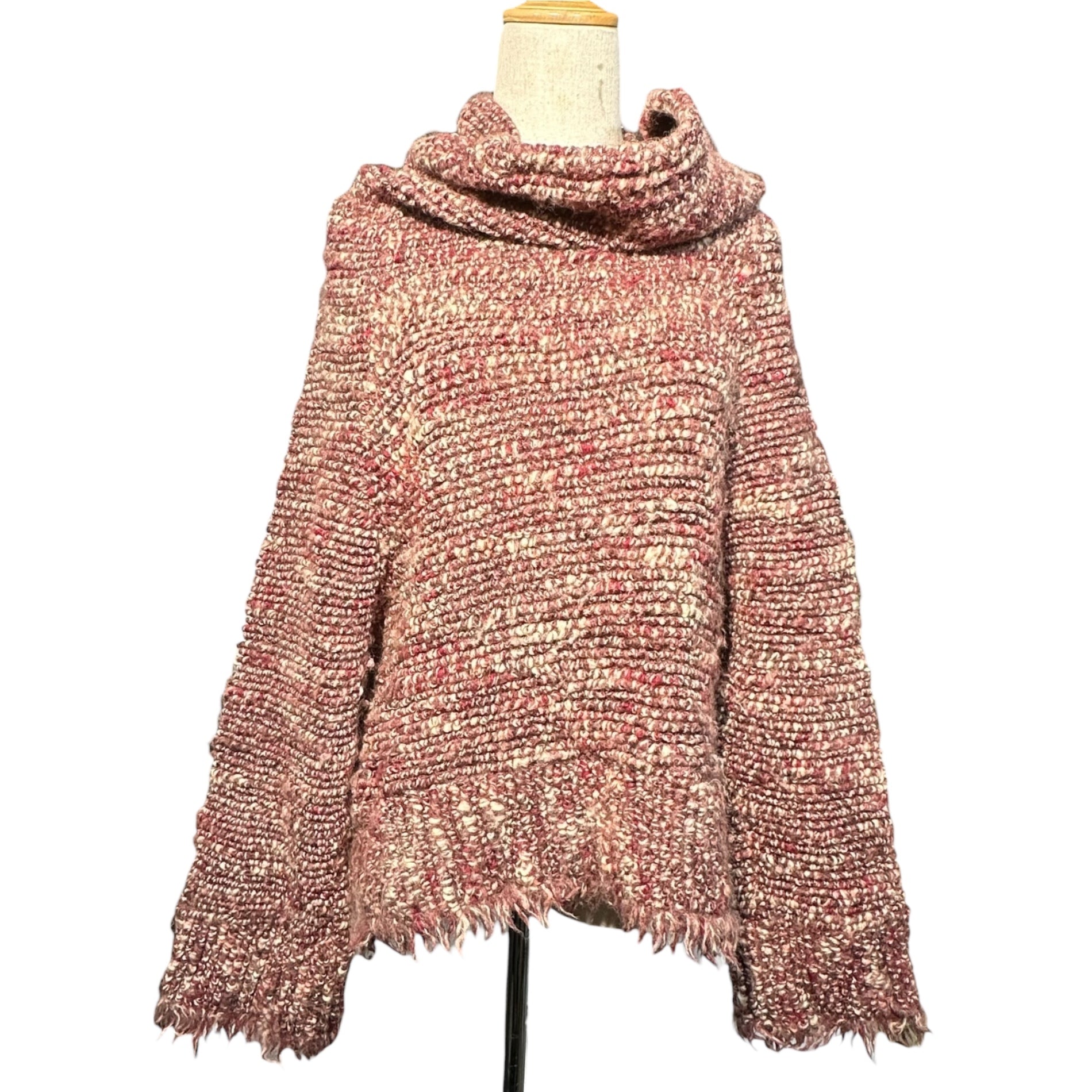 LIMI feu(リミフゥ) Low-gauge off-turtleneck knit ローゲージ オフタートルネック ニット LN-T08-124 S ワインレッド