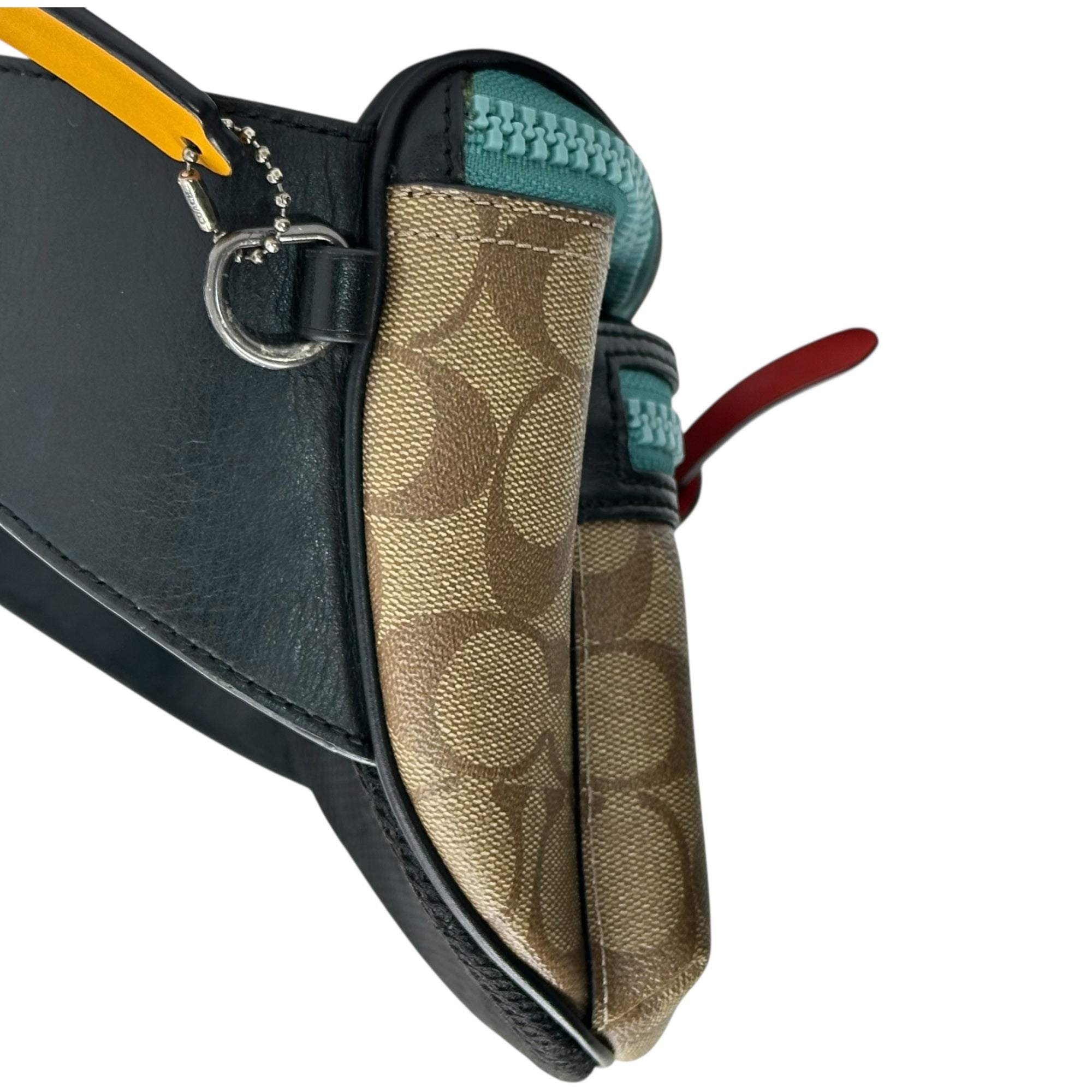 COACH(コーチ) Logo Patch Signature Body Bag ロゴ ワッペン シグネチャー ボディバッグ F72931 ベージュ×ブラック ウエスト ポーチ ショルダー バッグ 斜め掛け