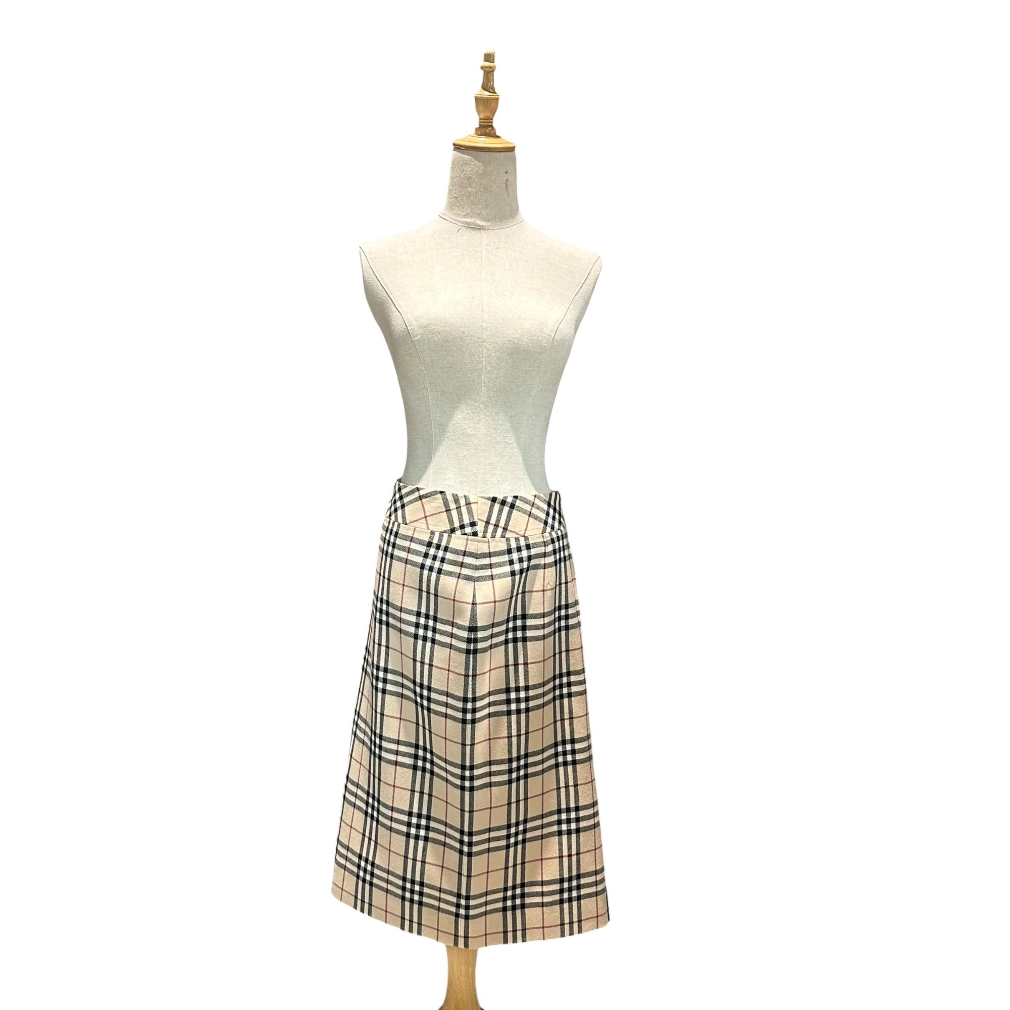 Burberry’s(バーバリーズ) Old Nova Check Wool Skirt オールド ノヴァ チェック ウール スカート FXA20-085 38(M程度) ベージュ