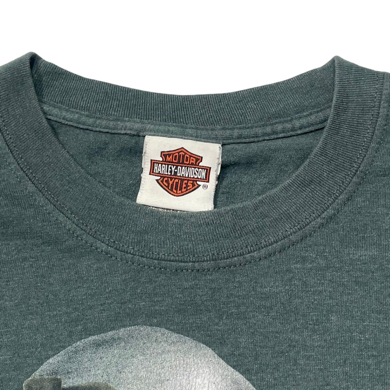 HARLEY DAVIDSON(ハーレーダビッドソン) 00's scull T-shirt ヴィンテージ スカル Tシャツ 骸骨 XL グリーン ©2006 HD USA製