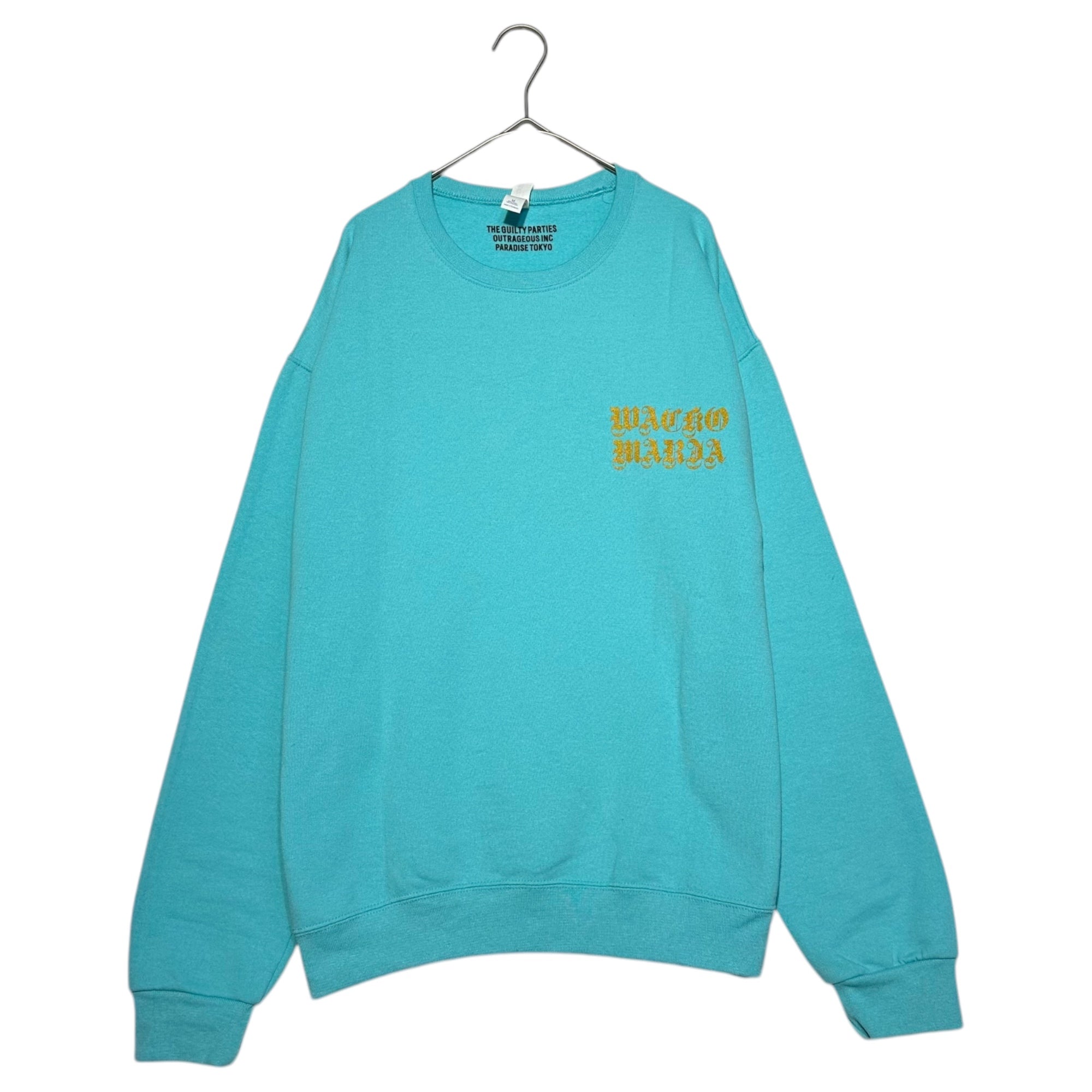 WACKO MARIA(ワコマリア) 21AW Back Maria Print Crew Neck Sweatshirt 21AW バックマリア プリント クルーネック スウェット M ティファニーブルー 著名人着用モデル