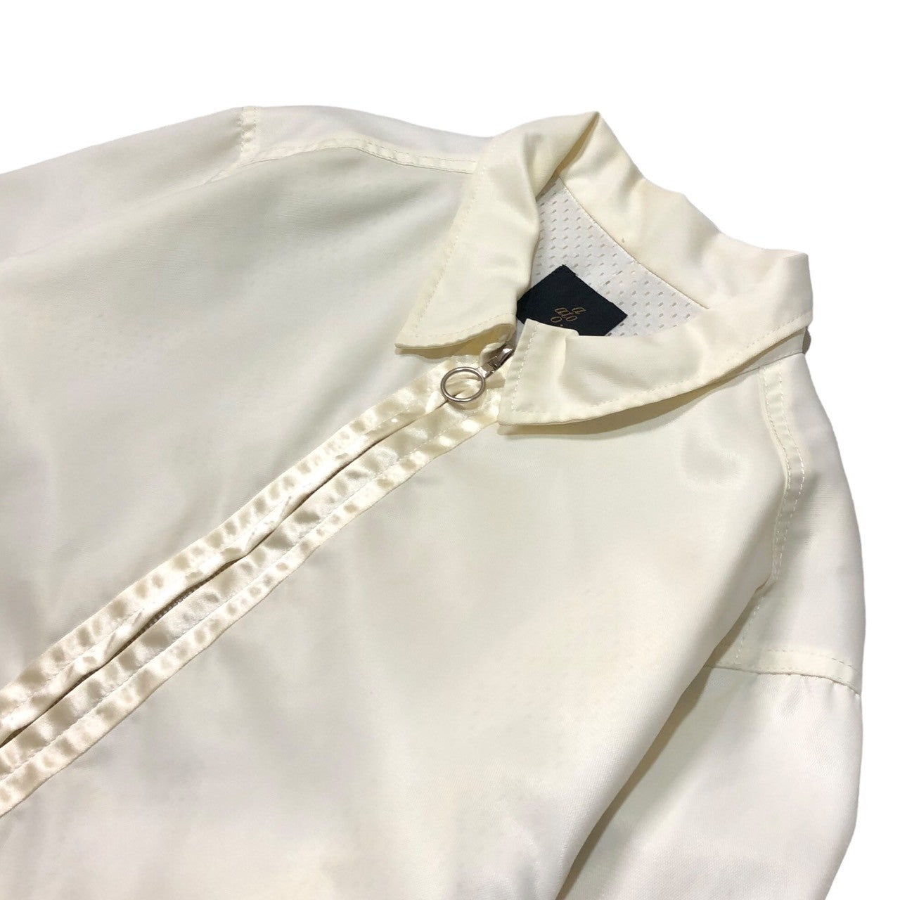 ato(アトウ) 00’s メッシュ レイヤード ナイロン ジャケット ブルゾン スイングトップ L アイボリー×ホワイト Y2K