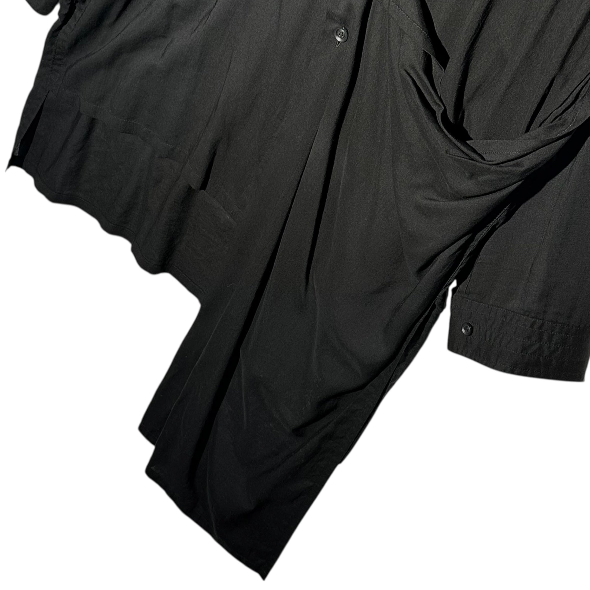 B YOHJI YAMAMOTO(ビー ヨウジヤマモト) B/FLUTTERING SHIRT 左薙ぎ 長袖 ロング シャツ NN-B57-201 1(S程度) ブラック