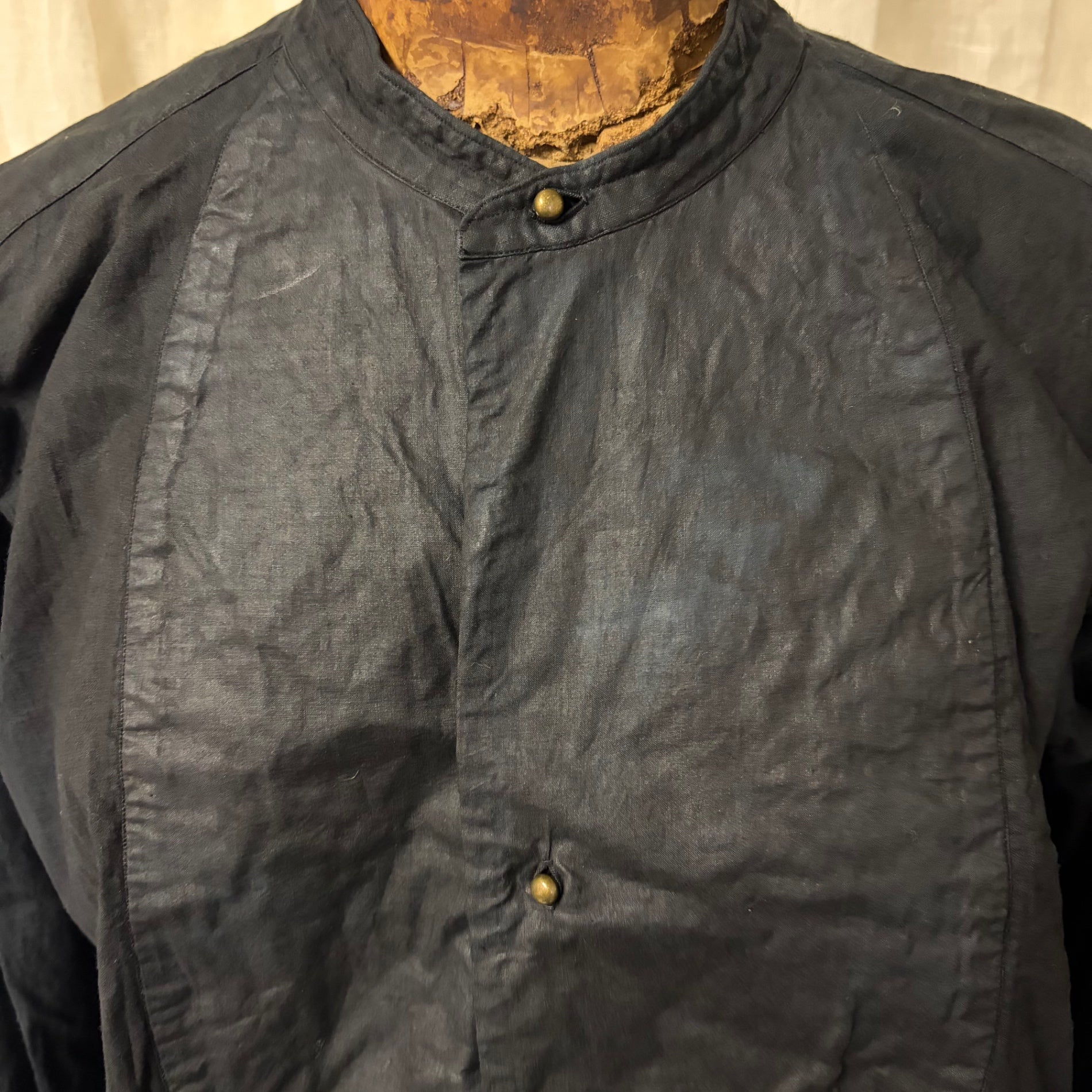Euro vintage(ヨーロッパヴィンテージ) 40~50's antique smock dress アンティーク スモック ワンピース 40年~50年代 FREE ブラック mB刺繍