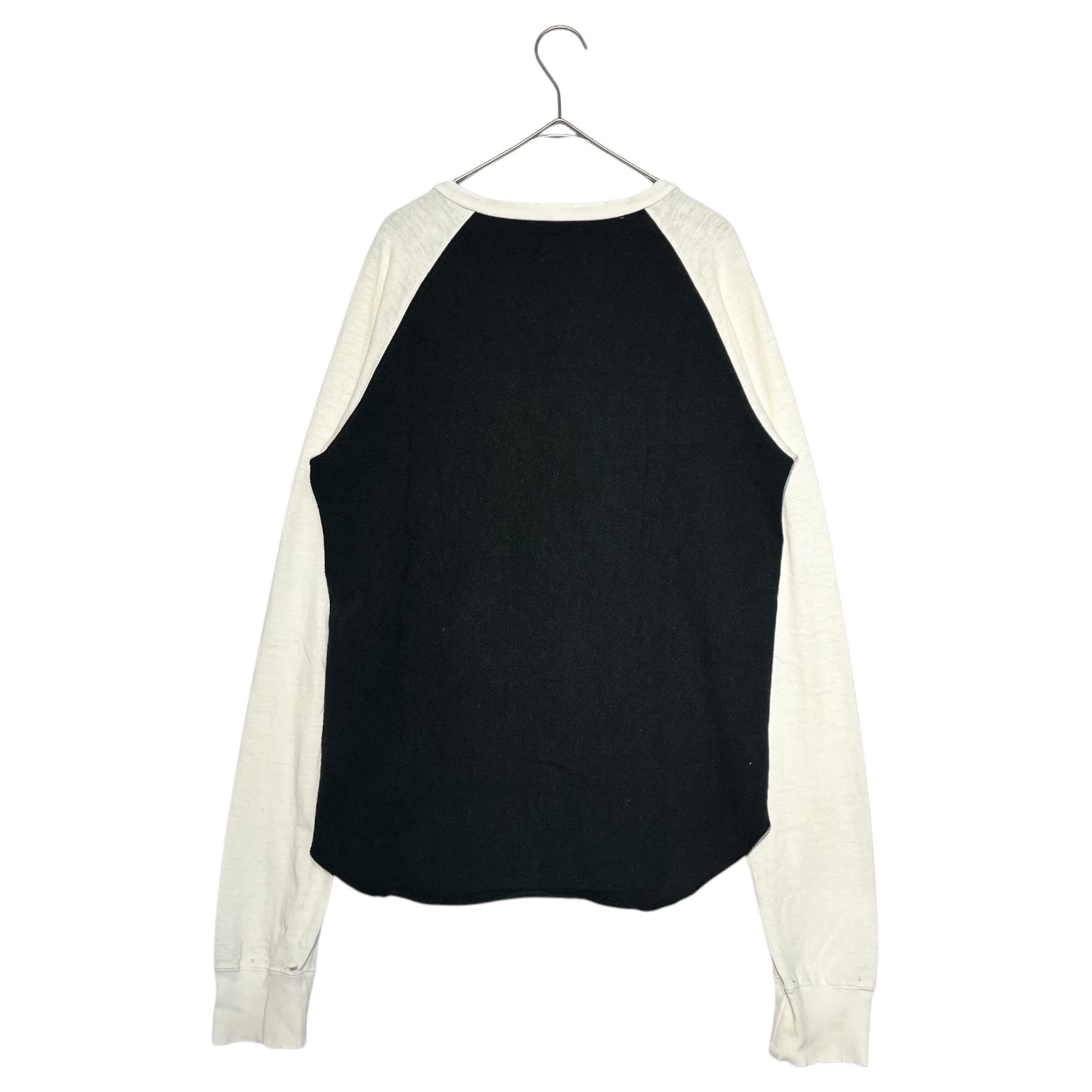 NUMBER (N)INE(ナンバーナイン) 05AW THE HIGH STREETS Fender Logo Raglan Damaged Cut and Sewn 【ハイスト期】 フェンダー ロゴ ラグラン ダメージ カットソー 2(S) ブラック×ホワイト ザハイストリーツ 宮下氏 本人期 著名人着用モデル