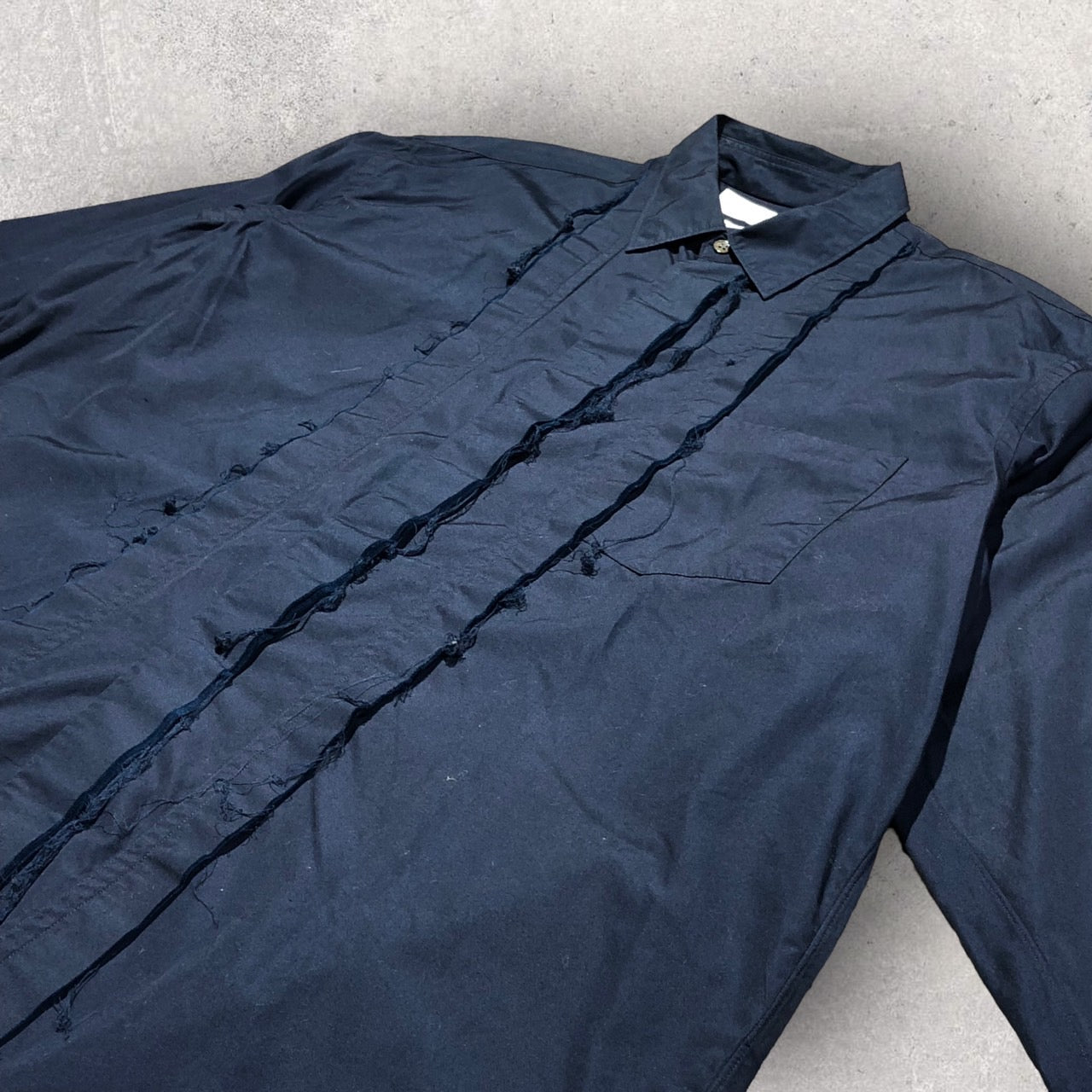 COMME des GARCONS SHIRT(コムデギャルソンシャツ) カットオフ加工オーバーサイズシャツ M ネイビー