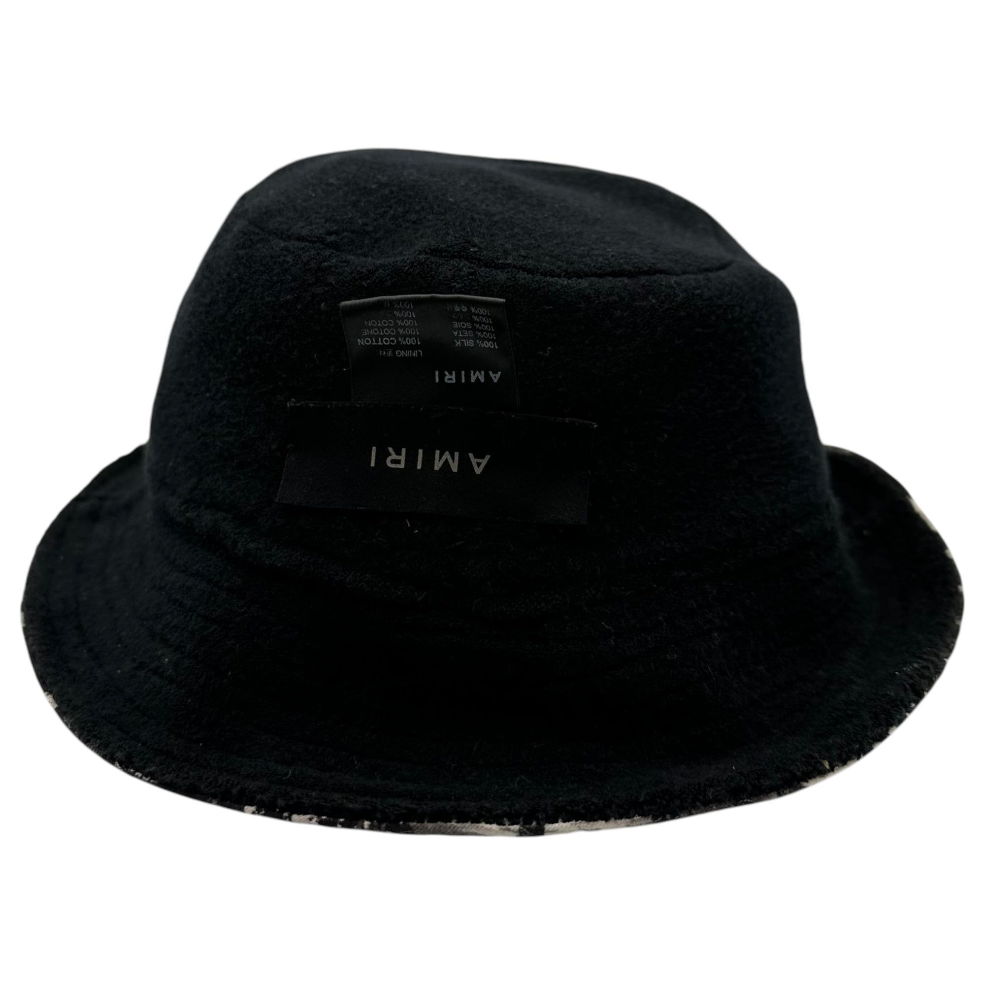 AMIRI(アミリ) BANDANA REVERSIBLE BUCKET HAT バンダナ リバーシブル バケット ハット グレー×ブラック シルク