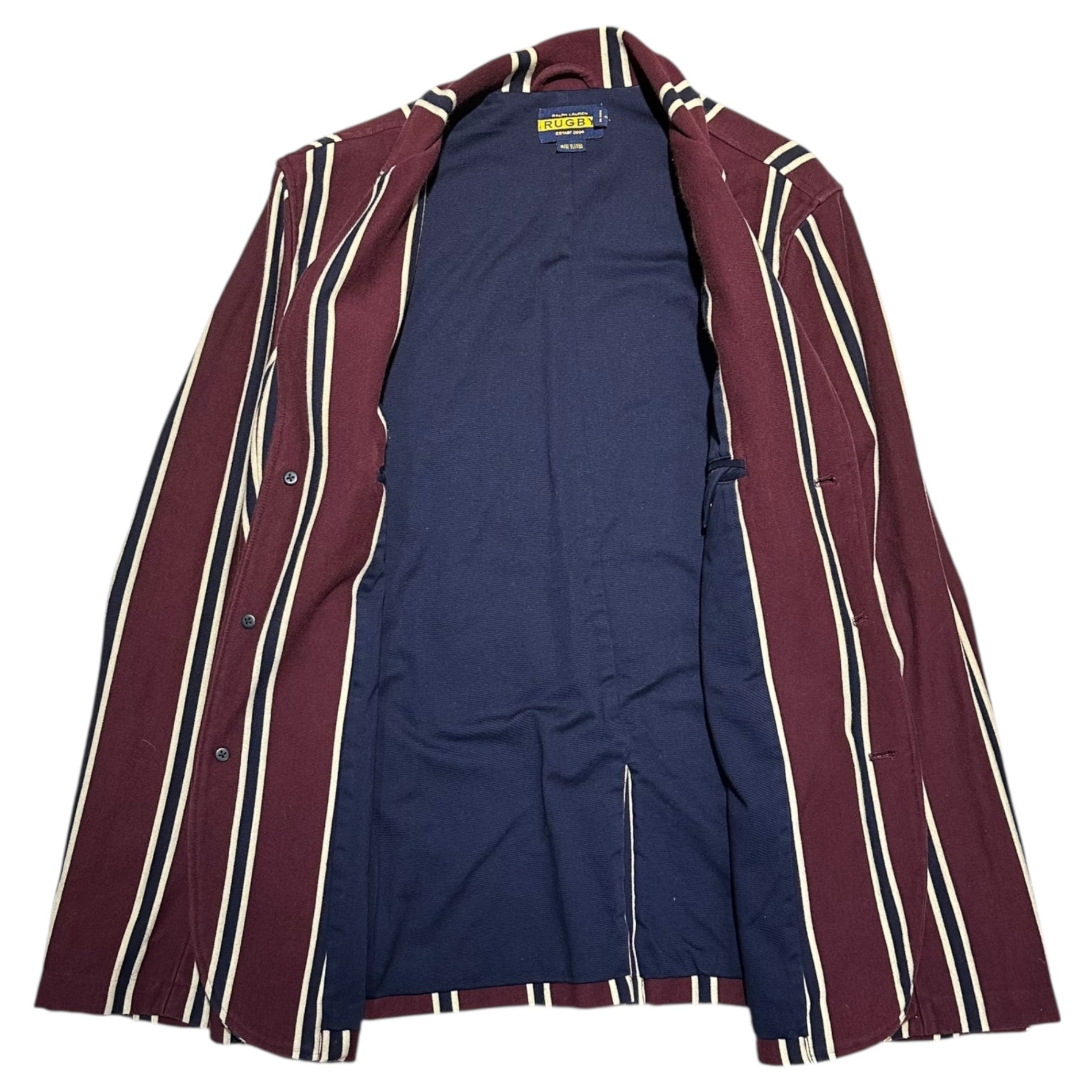 RALPH LAUREN RUGBY(ラルフローレンラグビー) Logo Patch Stripe 3B Blazer ロゴ ワッペン ストライプ 3B ブレザー M ボルドー テーラード ジャケット