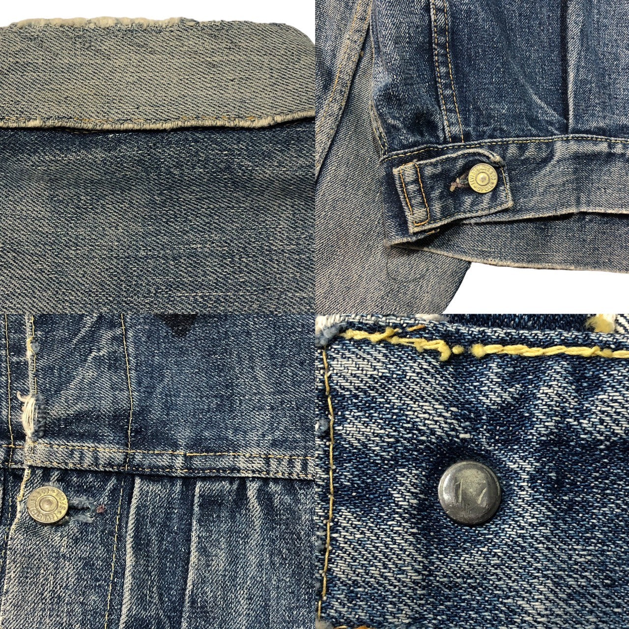 Levi's(リーバイス) 50's ~ 60's 507XX TYPE II trucker jacket 2nd セカンド デニム ジャケット ヴィンテージ 表記無し(L程度) インディゴ 裏ボタン17 50年代~60年代 オリジナル 両面タブ