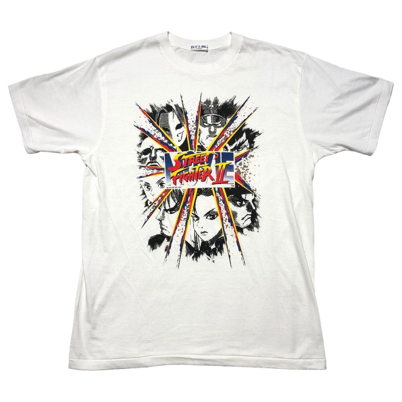 VINTAGE(ヴィンテージ) 90's Street Fighter 2 Movie T-shirt 90年代 ストリートファイター2 ムービー Tシャツ M~L ホワイト TOP FAIRボディ