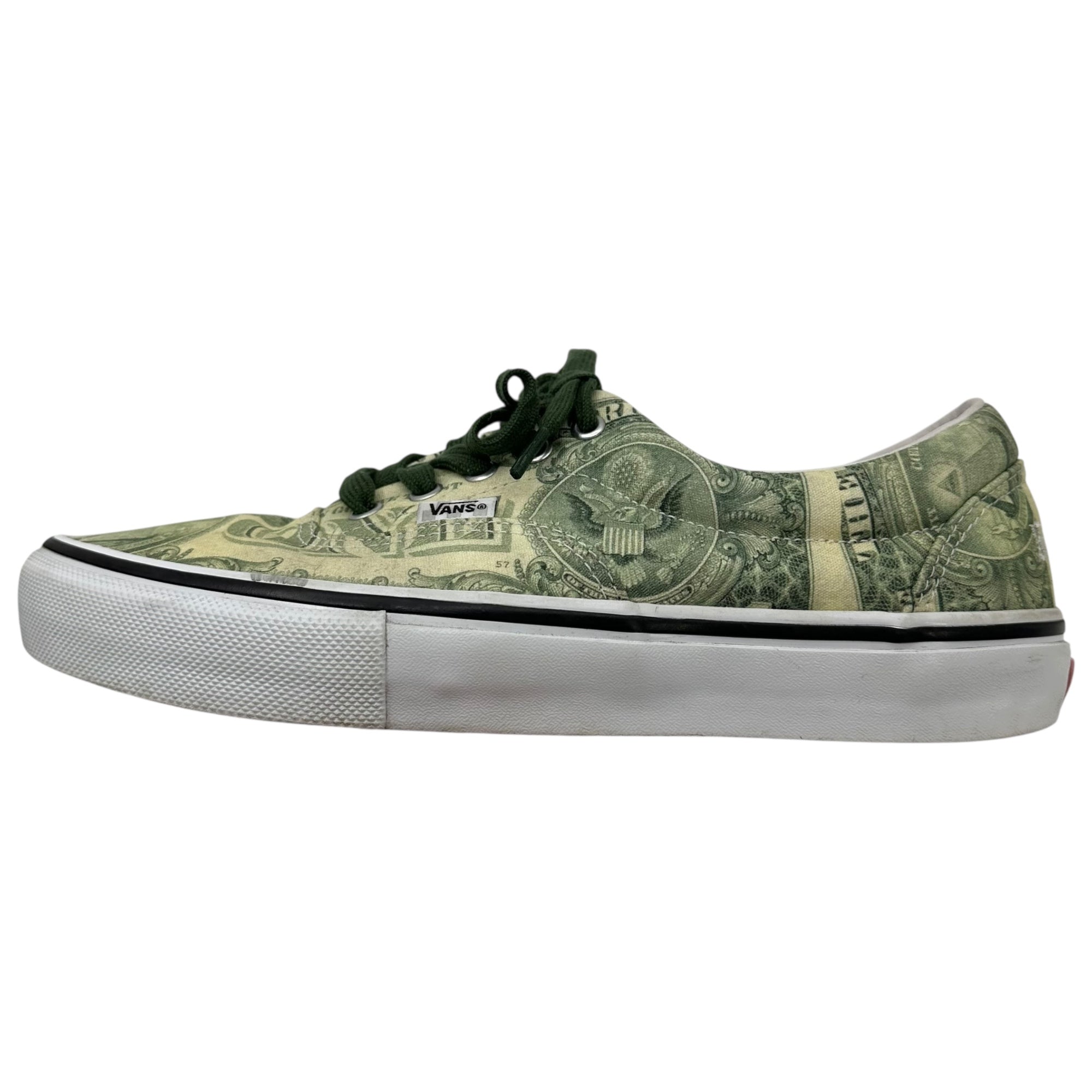 SUPREME×VANS(シュプリーム×ヴァンズ) SKATE ERA DOLLAR BILL GREEN エラ ダラー ビル グリーン 721454 27.5cm グリーン バンズ コラボ