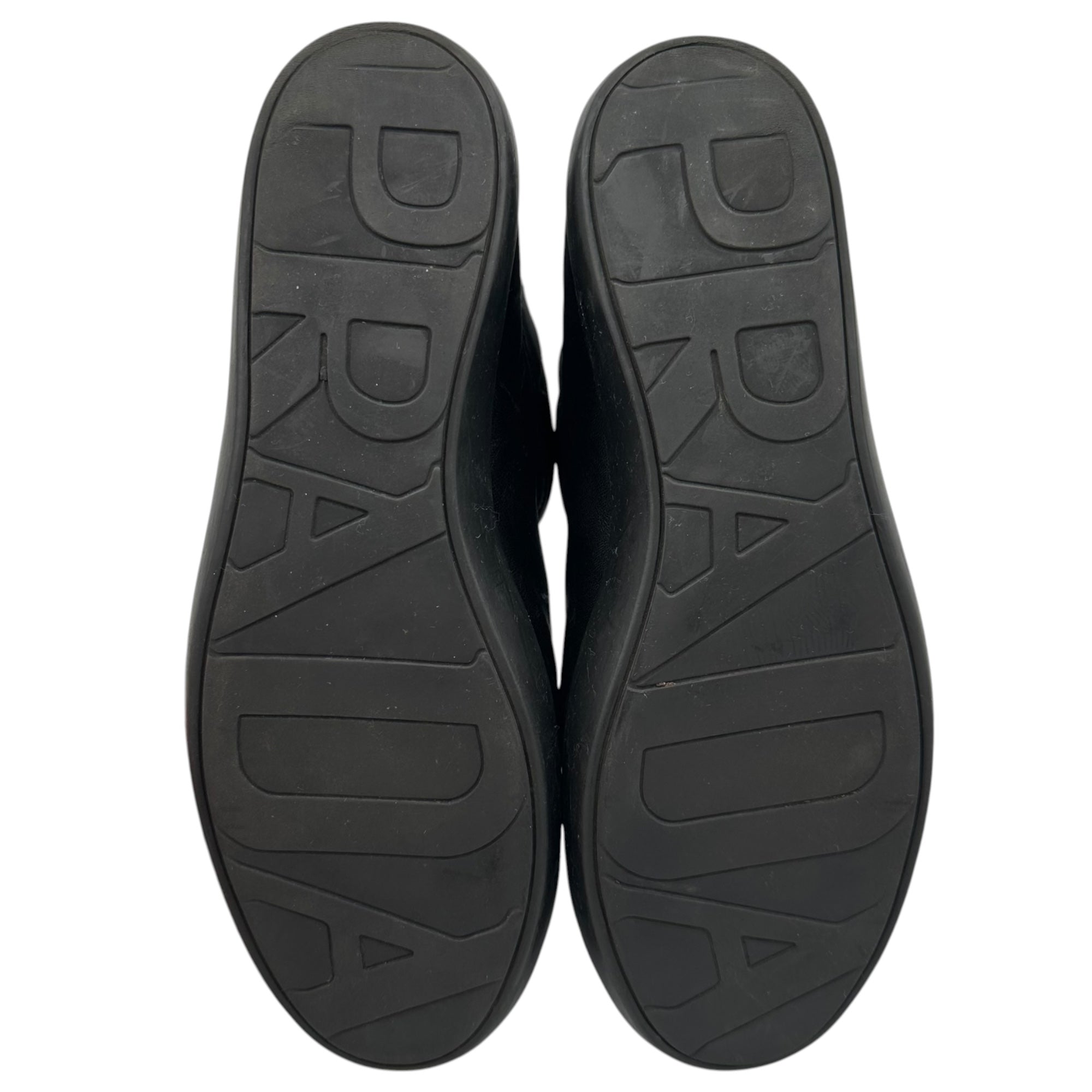 PRADA SPORT(プラダスポーツ) High-Top Leather Sneakers ベルクロ ハイカット レザー スニーカー 3T 5466 38 1/2(25cm程度) ブラック