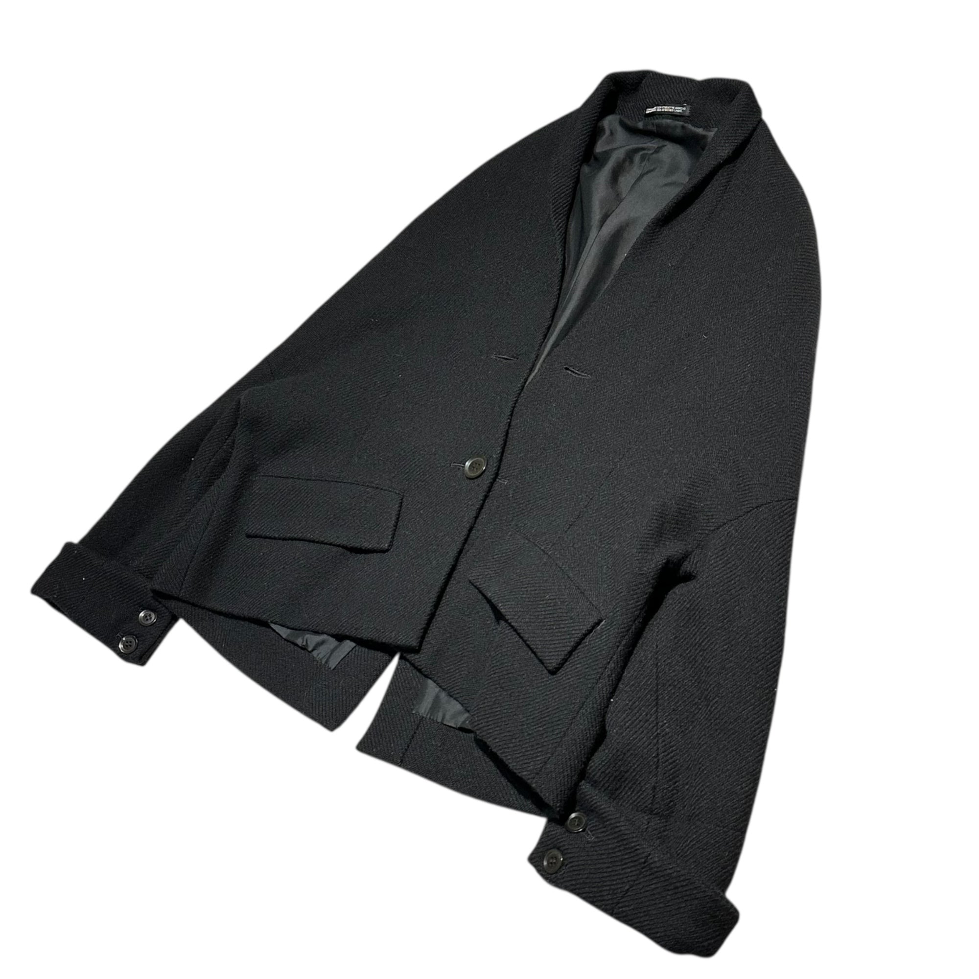 YOHJI YAMAMOTO+NOIR(ヨウジヤマモトプリュスノアール) Kimono-style L/S wool 1B jacket 着物 スタイル 長袖 ウール 1ボタン ジャケット NJ-J11-116 2(M程度) ブラック