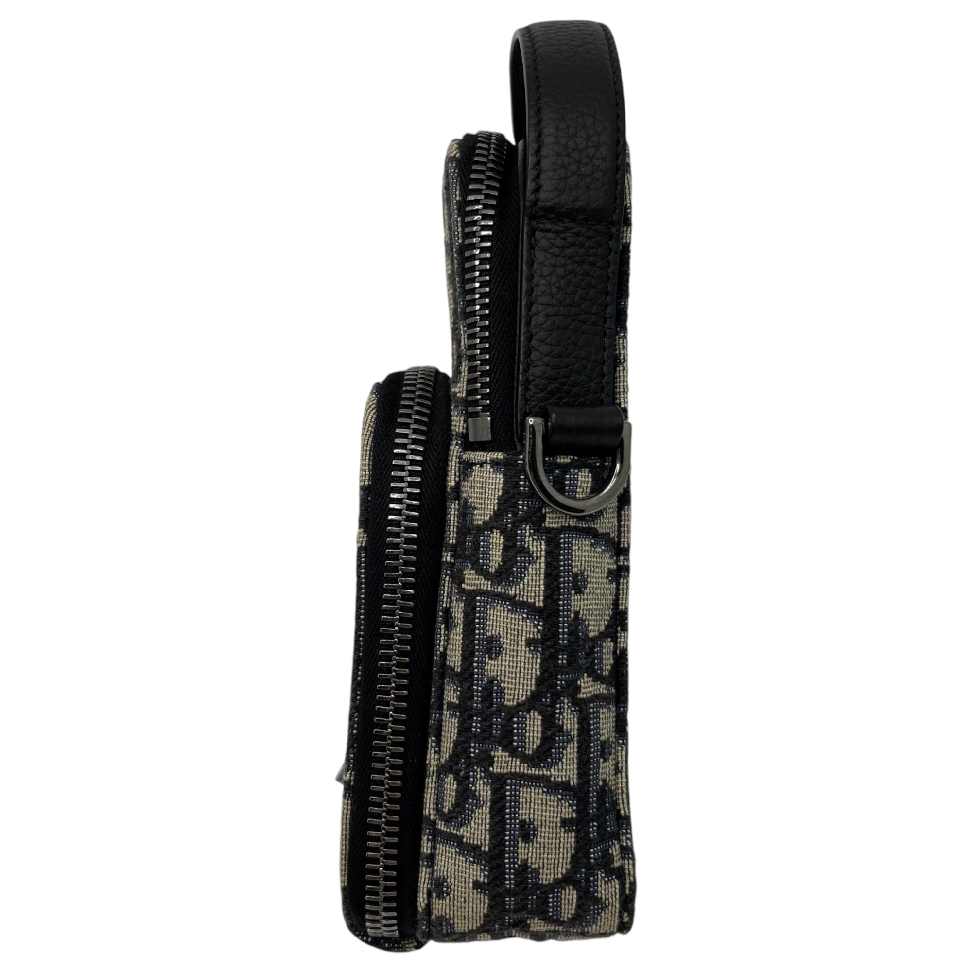 Dior(ディオール) RIDER ライダー マイクロポーチ 2OBCA326YSE ネイビー ショルダーバッグ トロッター オブリーク ジャカード 2AWY 11-BO-1222