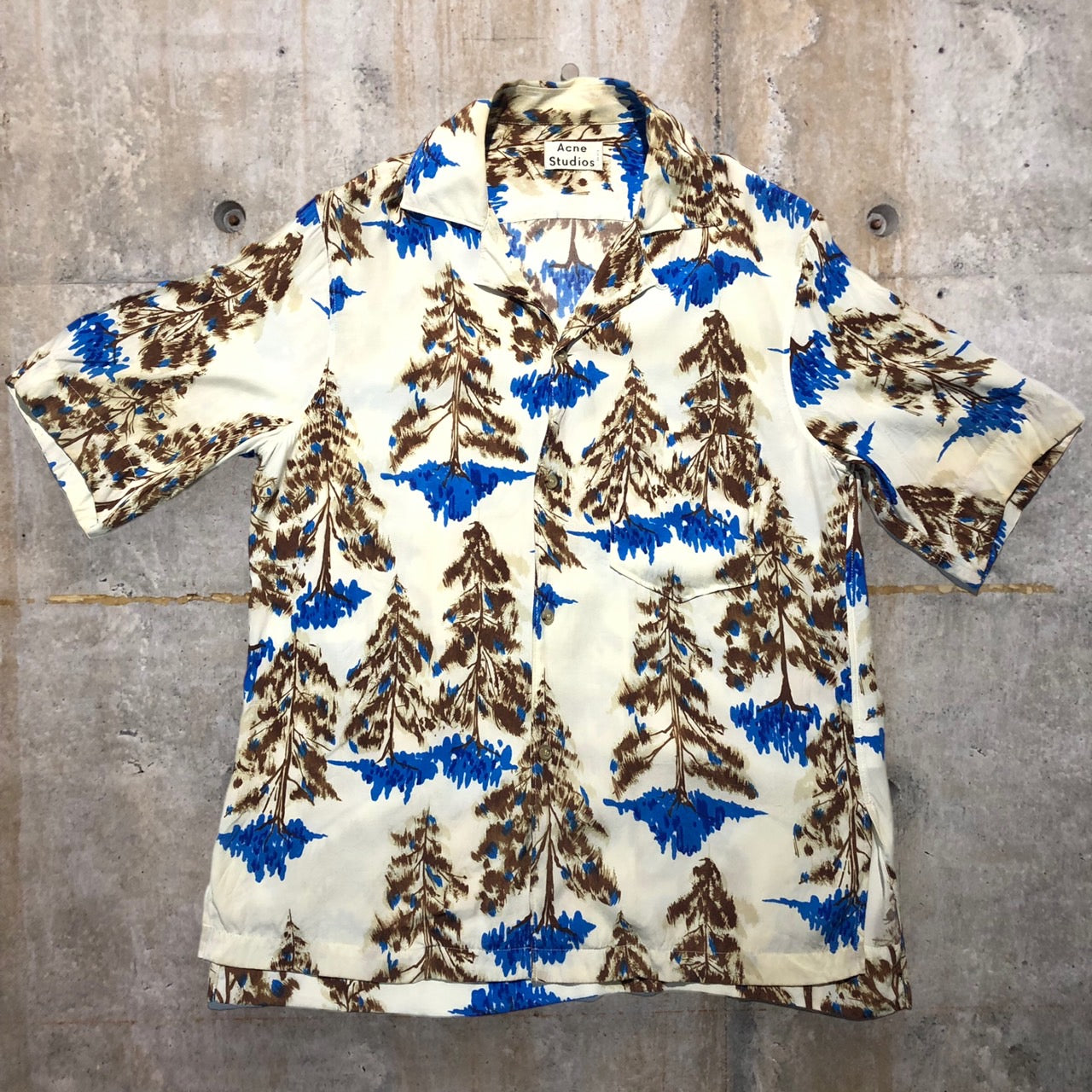 Acne Studios(アクネストゥディオズ) 19SS Simon Pine Flu Vacation Shirt/半袖シャツ 1159-343-7050 44(Mサイズ程度) ホワイト