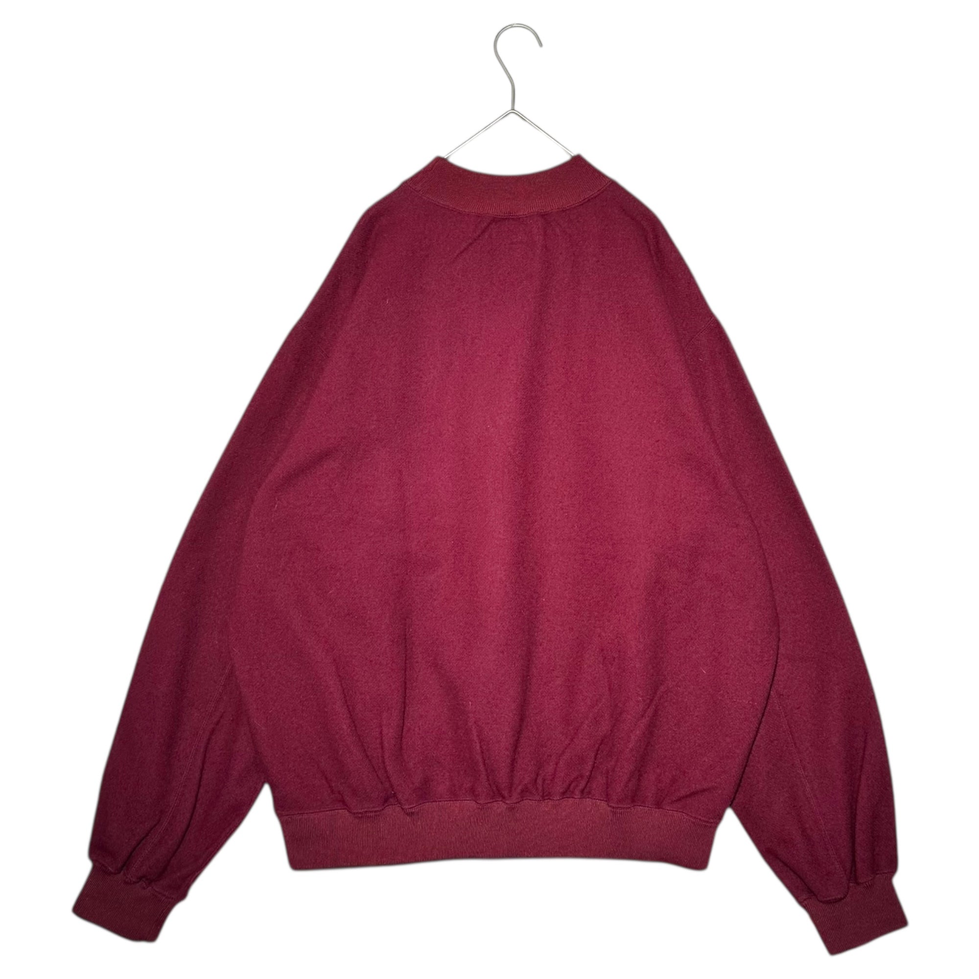 GOODENOUGH(グッドイナフ) 90's Logo Patch High-Neck Wool Sweatshirt ロゴ ワッペン ハイネック ウール スウェット M ボルドー 90年代 ヴィンテージ 初期