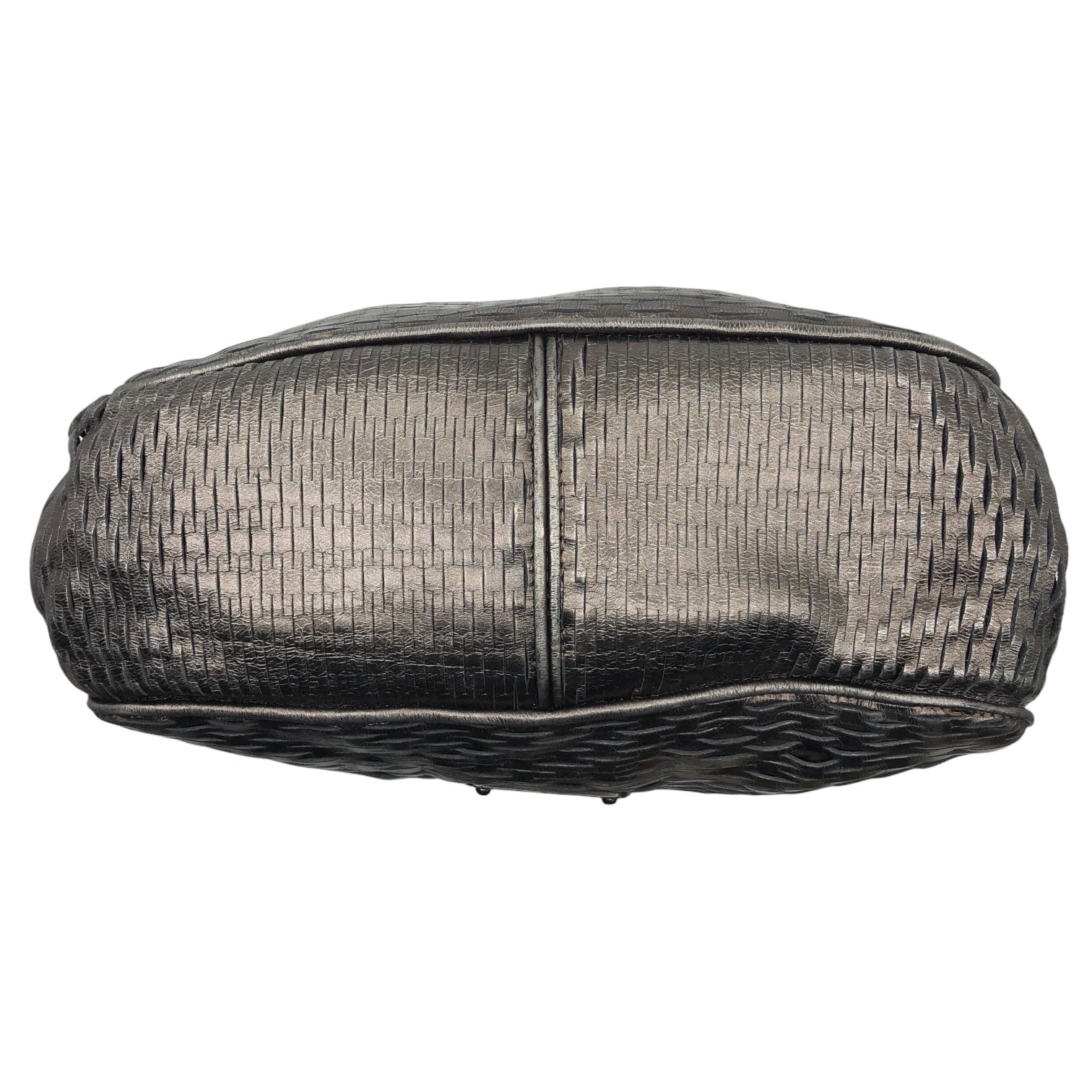 JIMMY CHOO(ジミーチュウ) perforated leather handbag パンチング レザー ハンドバッグ ブラウンゴールド リボン メッシュ ロゴ プレート ワンショルダー 肩掛け