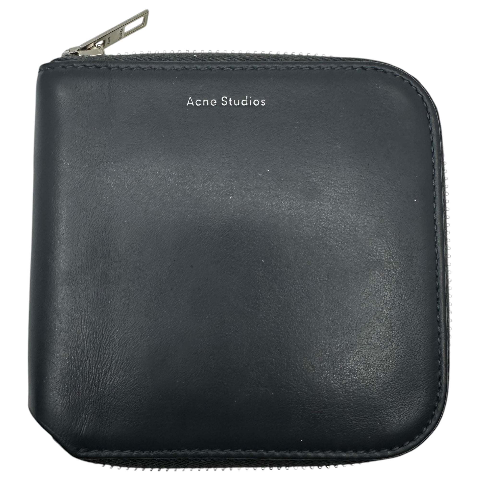 Acne Studios(アクネストゥディオズ) Round zip leather compact wallet ラウンドジップ レザー コンパクト ウォレット 財布 ネイビー